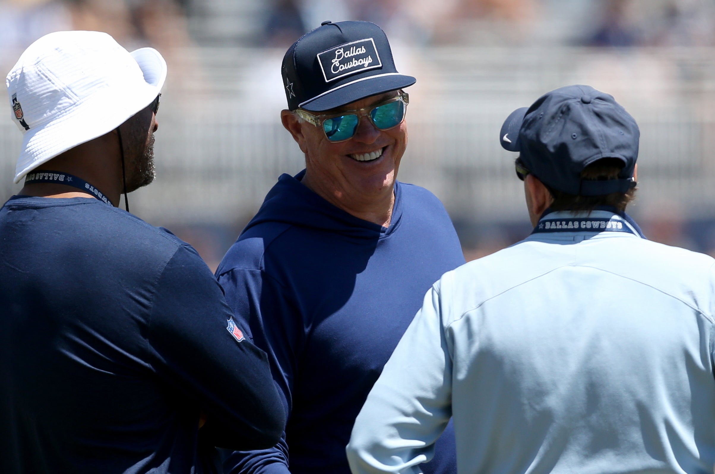 Dallas Cowboys chief operating officer and co-owner Stephen Jones during training camp at the River Ridge Playing Fields in Oxnard, California.