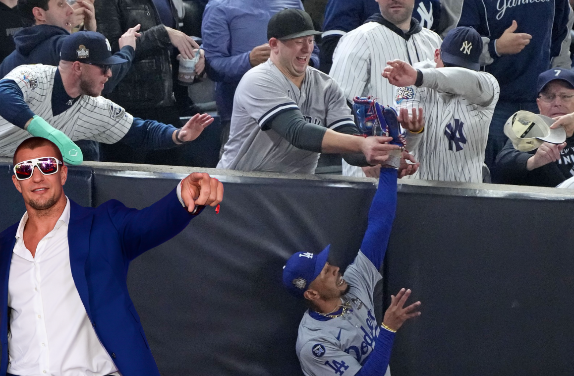 New England Patriots legend Rob Gronkowski reveals he knows the fan who grabbed Mookie Betts during Game 4 of the 2024 World Series.