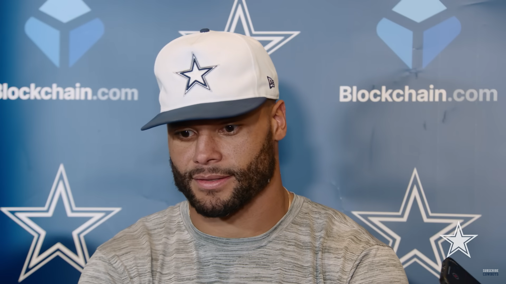 Dallas Cowboys QB Dak Prescott talks to reporters ahead of Week 9 vs. Atlanta Falcons.