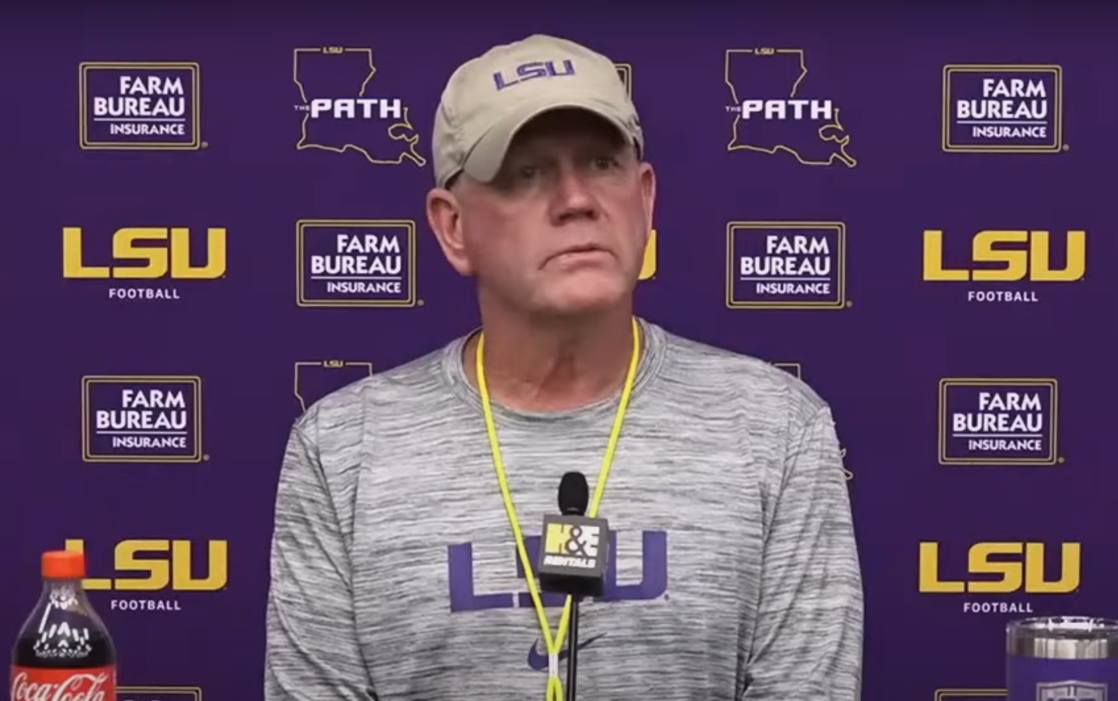 LSU Head Coach Brian Kelly speaks to the media.