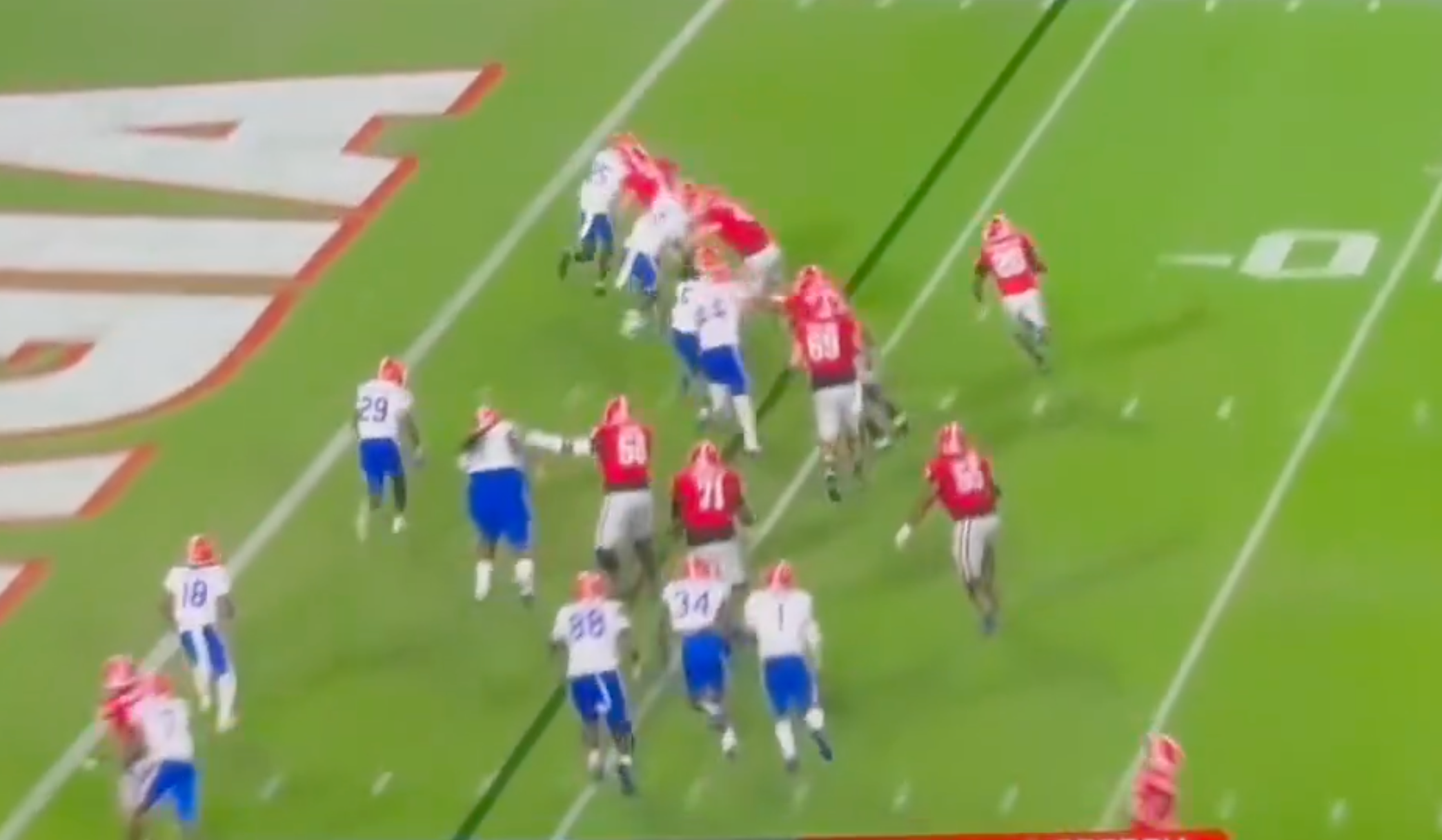 Georgia running back Nate Frazier scores a 4-yard touchdown against the Florida Gators in Week 10