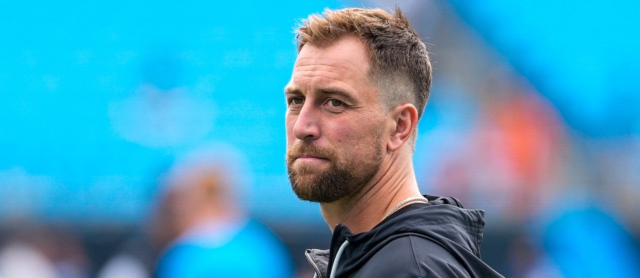 Sep 29, 2024; Charlotte, North Carolina, USA; Carolina Panthers wide receiver Adam Thielen (19) during pregame warm ups against the Cincinnati Bengals at Bank of America Stadium.