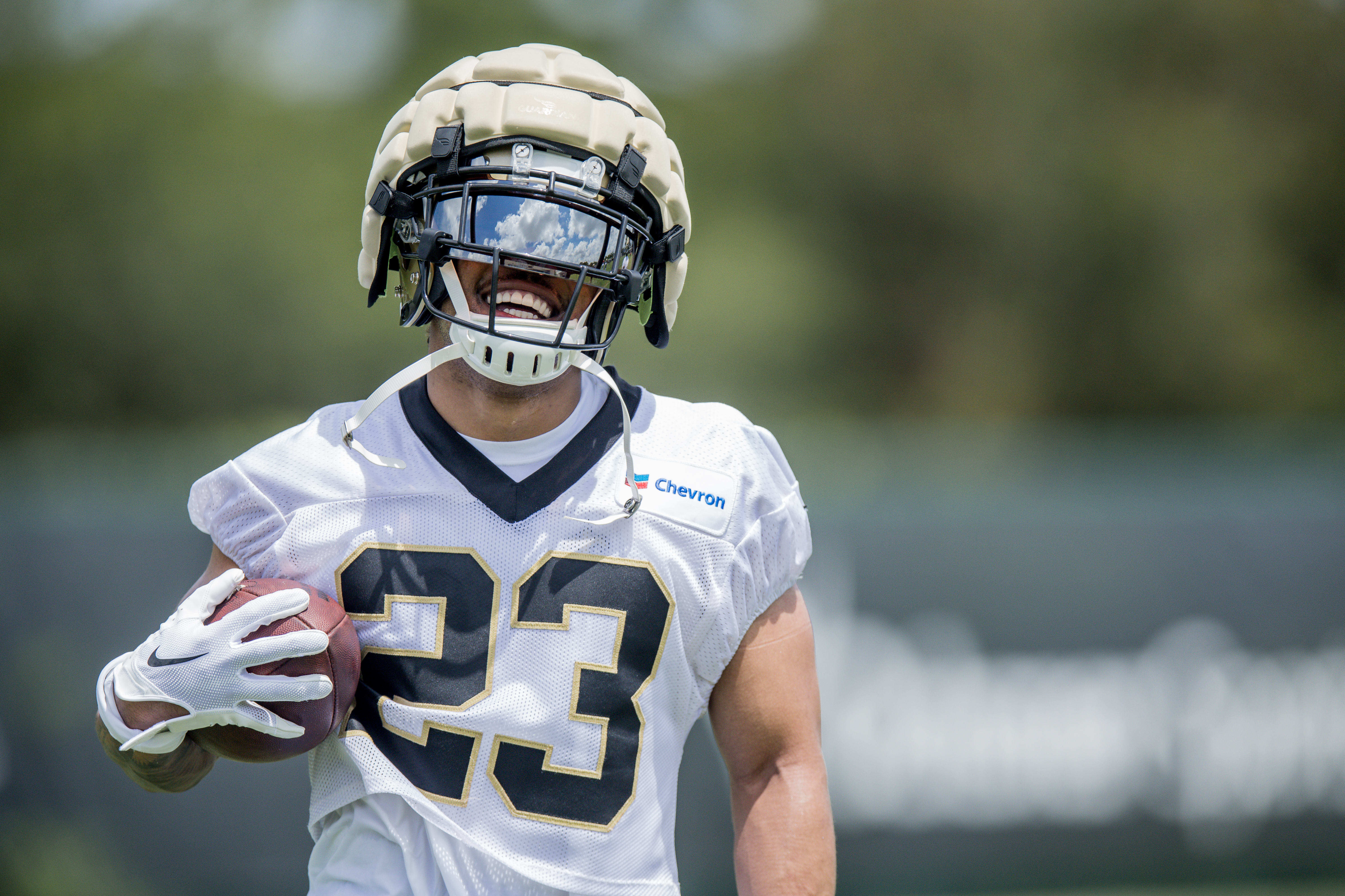 Jun 13, 2023; New Orleans, LA, USA; New Orleans Saints cornerback Marshon Lattimore (23) during minicamp at the Ochsner Sports Performance Center.