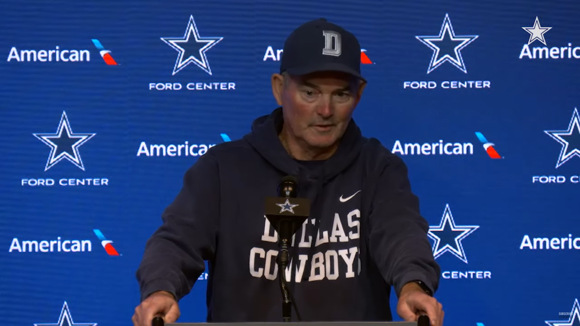 Dallas Cowboys DC Mike Zimmer talks to reporters ahead of Week 10.