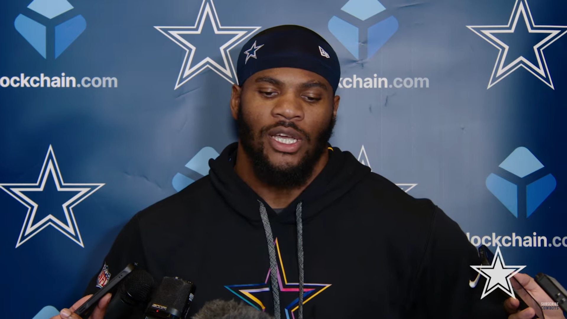 Dallas Cowboys EDGE Micah Parsons talks to the media ahead of potential return to the field in Week 10.