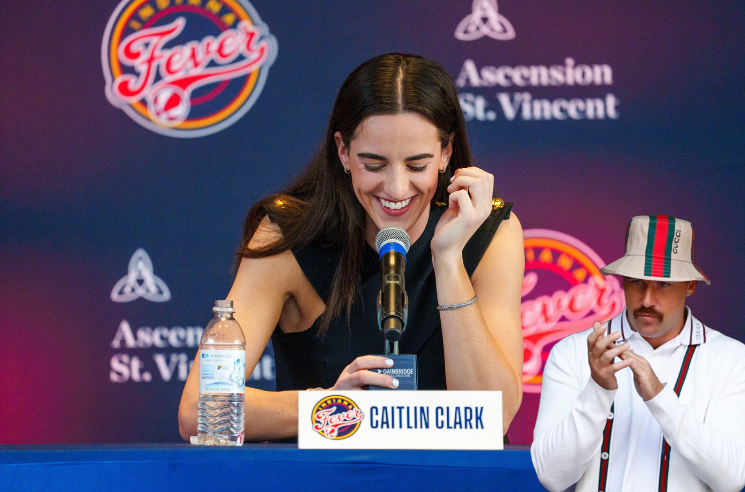 Travis Kelce talks about seeing Indiana Fever star Caitlin Clark at the Indianapolis Eras Tour show on New Heights.