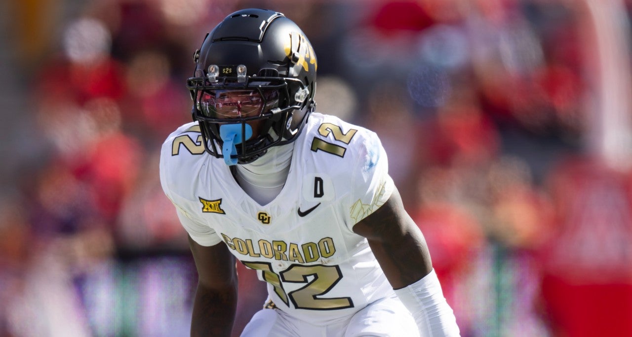 Oct 19, 2024; Tucson, Arizona, USA; Colorado Buffalos wide receiver/cornerback Travis Hunter (12) against the Arizona Wildcats at Arizona Stadium.