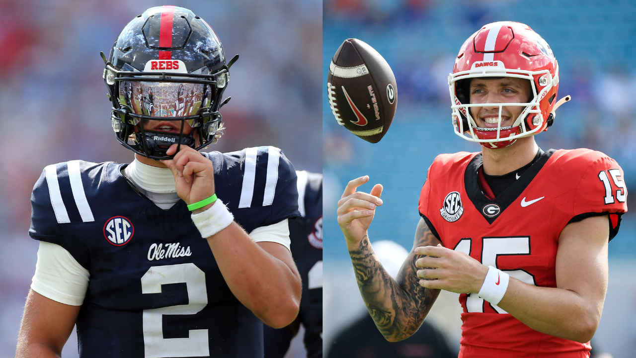 Ole Miss QB Jaxson Dart and Georgia QB Carson Beck