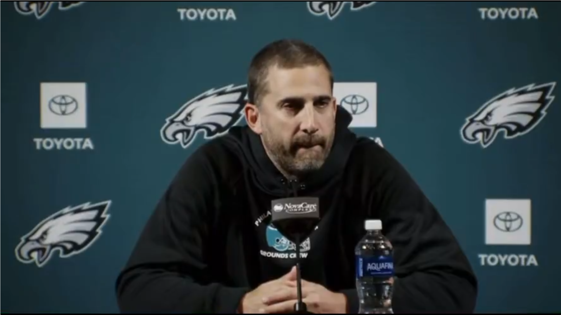 Eagles HC Nick Sirianni talks to reporters ahead of upcoming matchup vs. Cowboys.