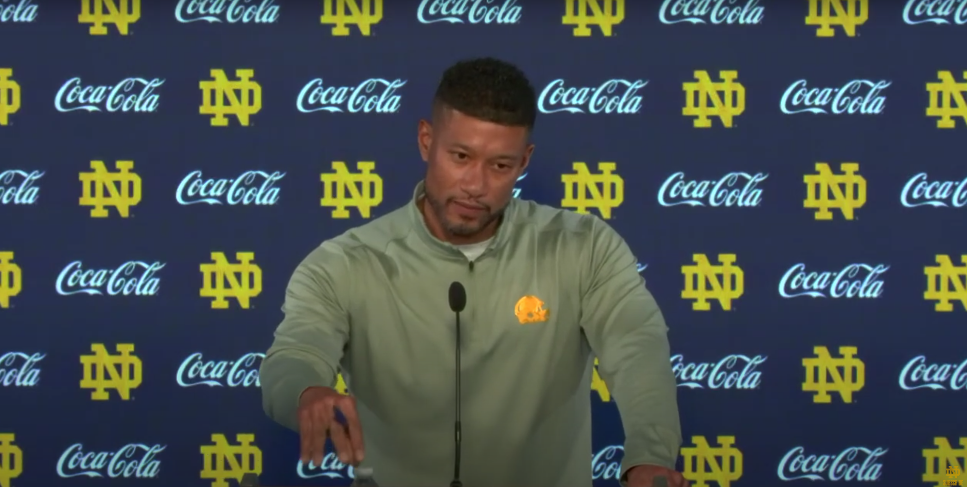 Notre Dame head coach Marcus Freeman