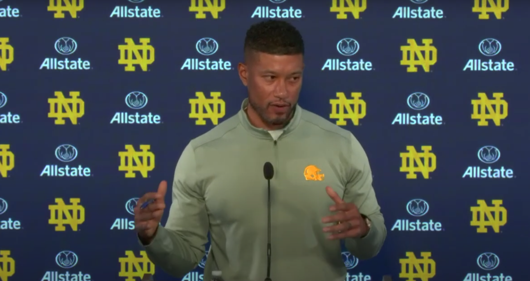 Notre Dame head coach Marcus Freeman