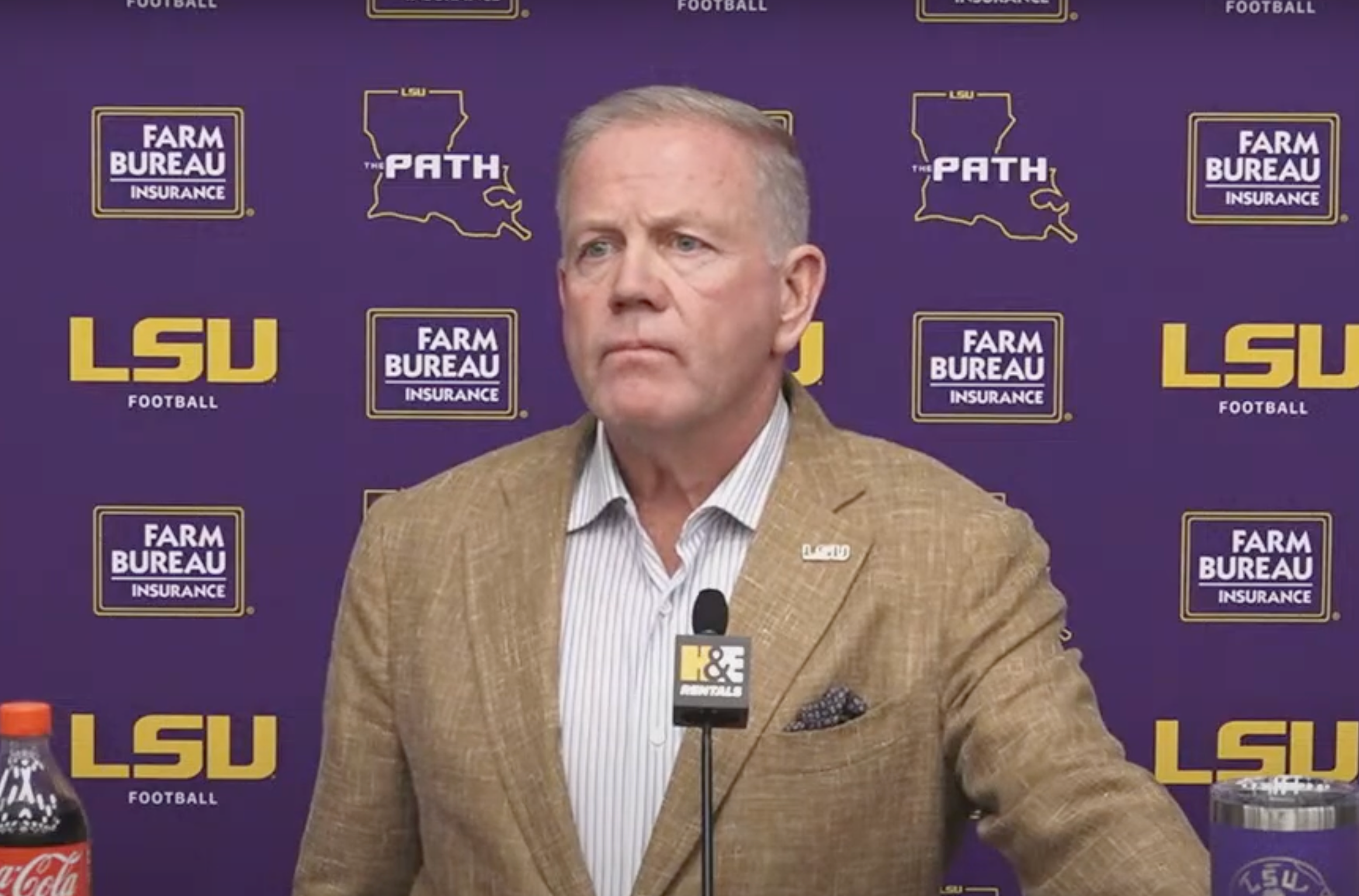 LSU head coach Brian Kelly meets with the media ahead of Florida game.