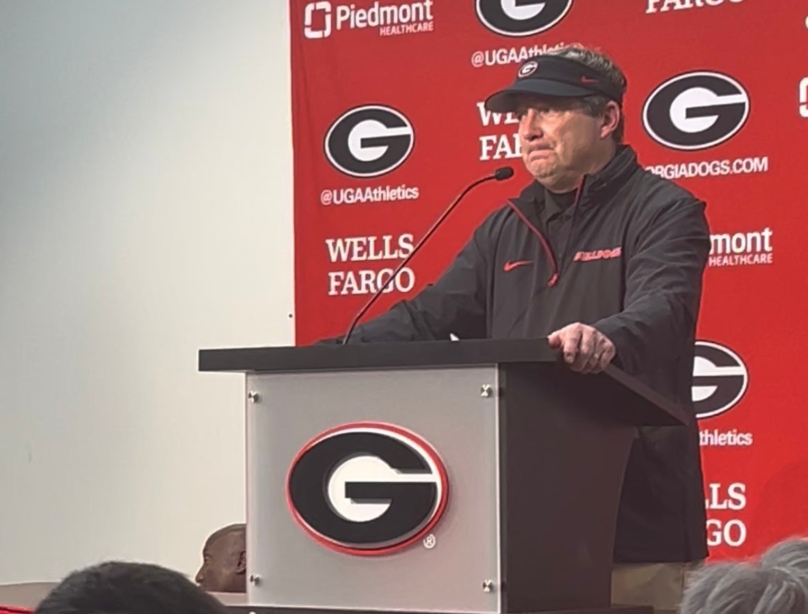 Georgia football head coach comments on college football playoff rankings after 31-17 win over Tennessee.
