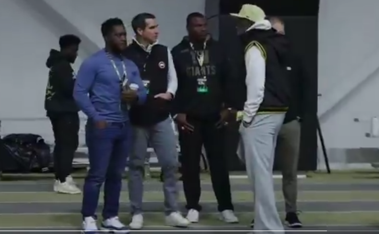 New York Giants GM Joe Schoen at Colorado practice