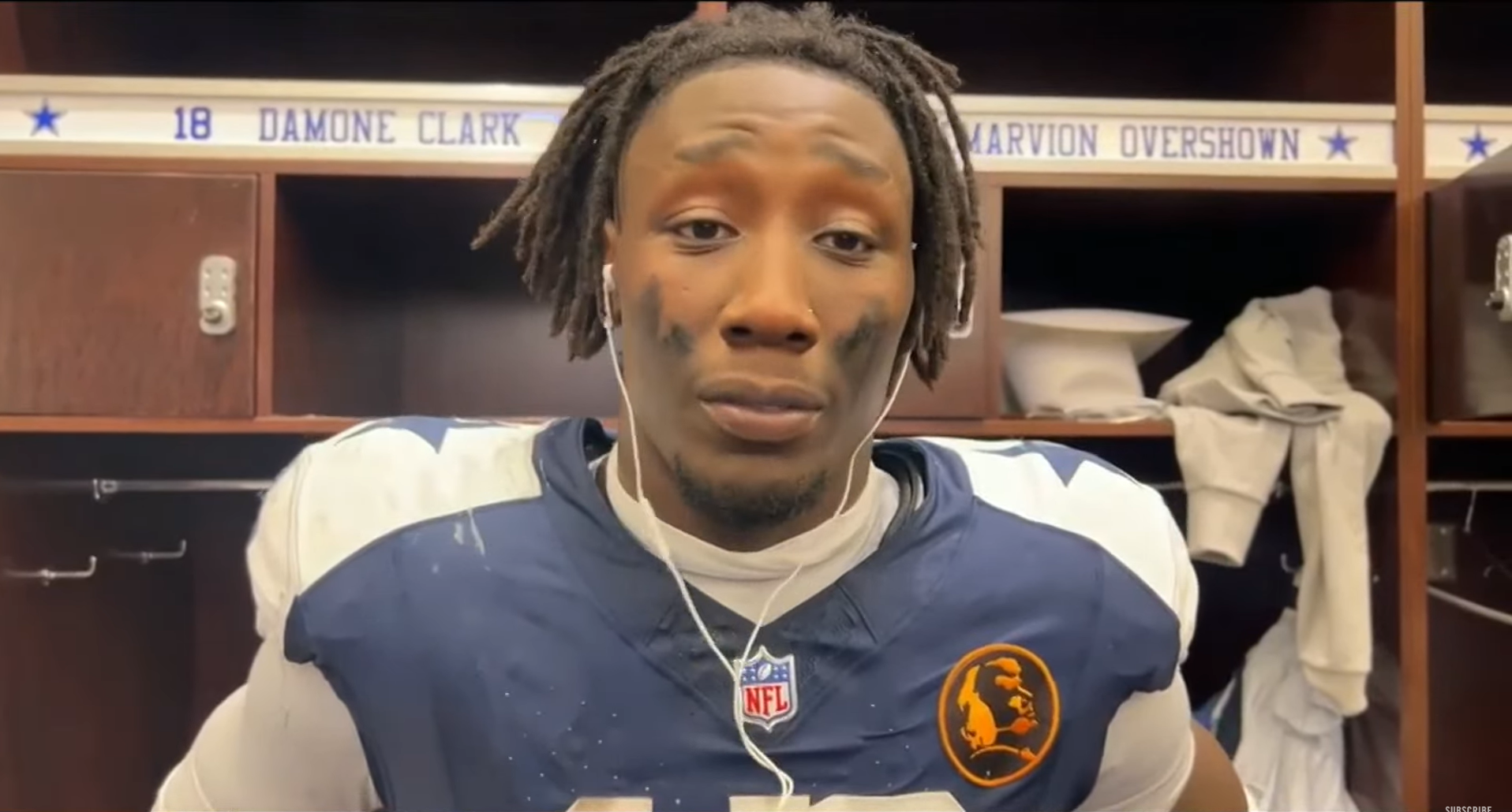 Dallas Cowboys LB DeMarvion Overshown talks on team's postgame show following Thanksgiving win.