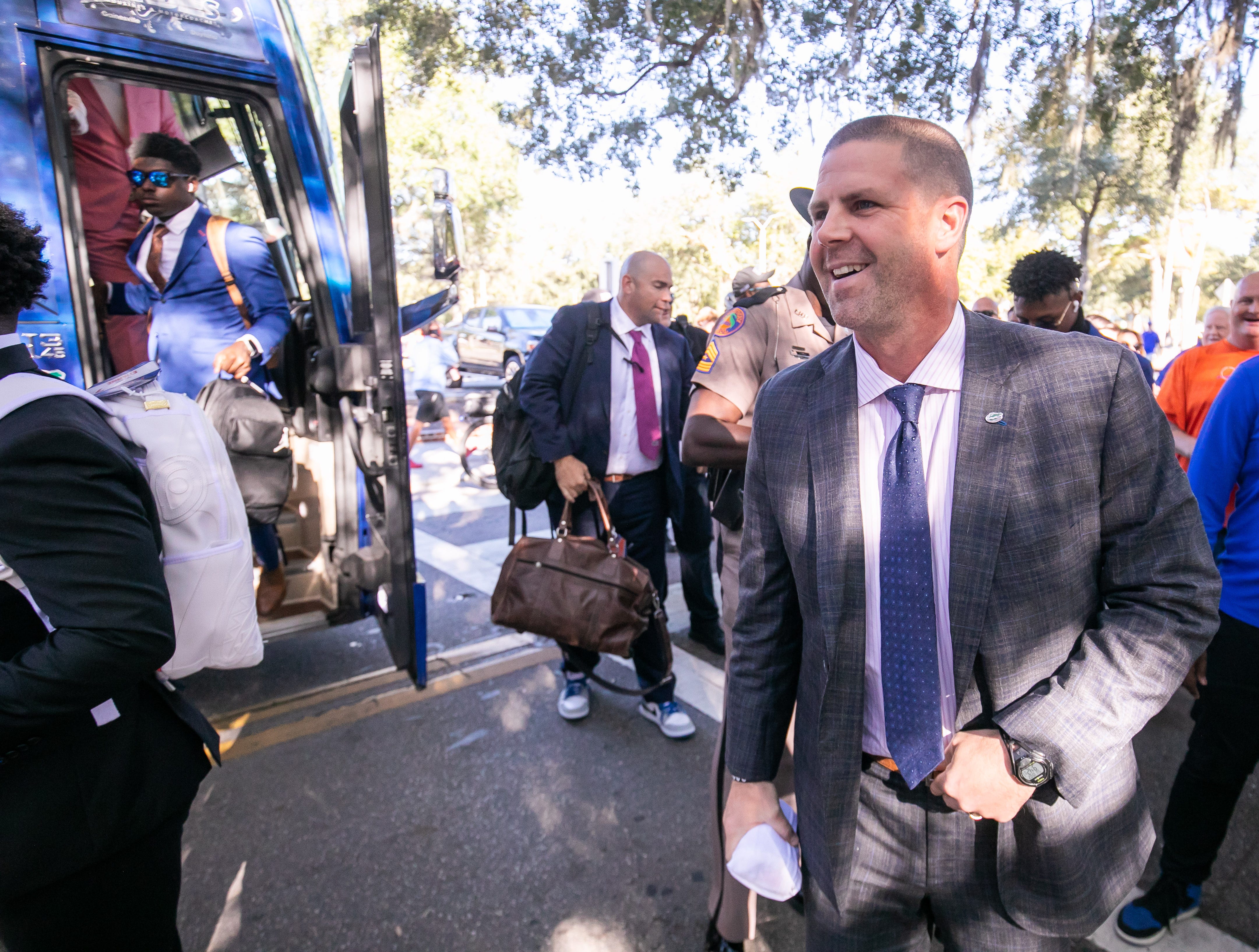 Florida Gators head coach Billy Napier was all smiles during Gator Walk at Steve Spurrier Field at Ben Hill Griffin Stadium in Gainesville, FL on Sunday, October 2, 2022. [Doug Engle/Gainesville Sun] Ncaa Football Florida Gators Vs Eastern Washington Eagles