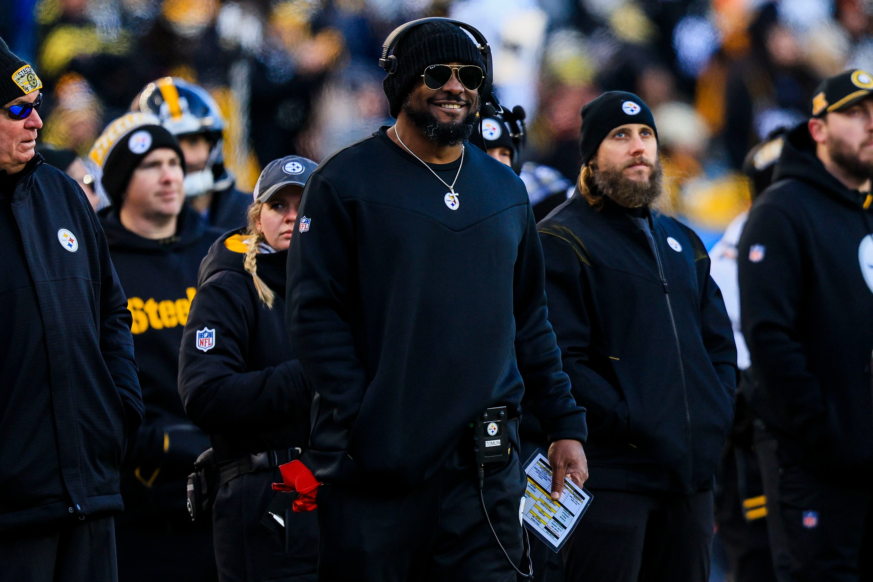 Dec 1, 2024; Cincinnati, Ohio, USA; Pittsburgh Steelers head coach Mike Tomlin during the second half against the Cincinnati Bengals at Paycor Stadium.
