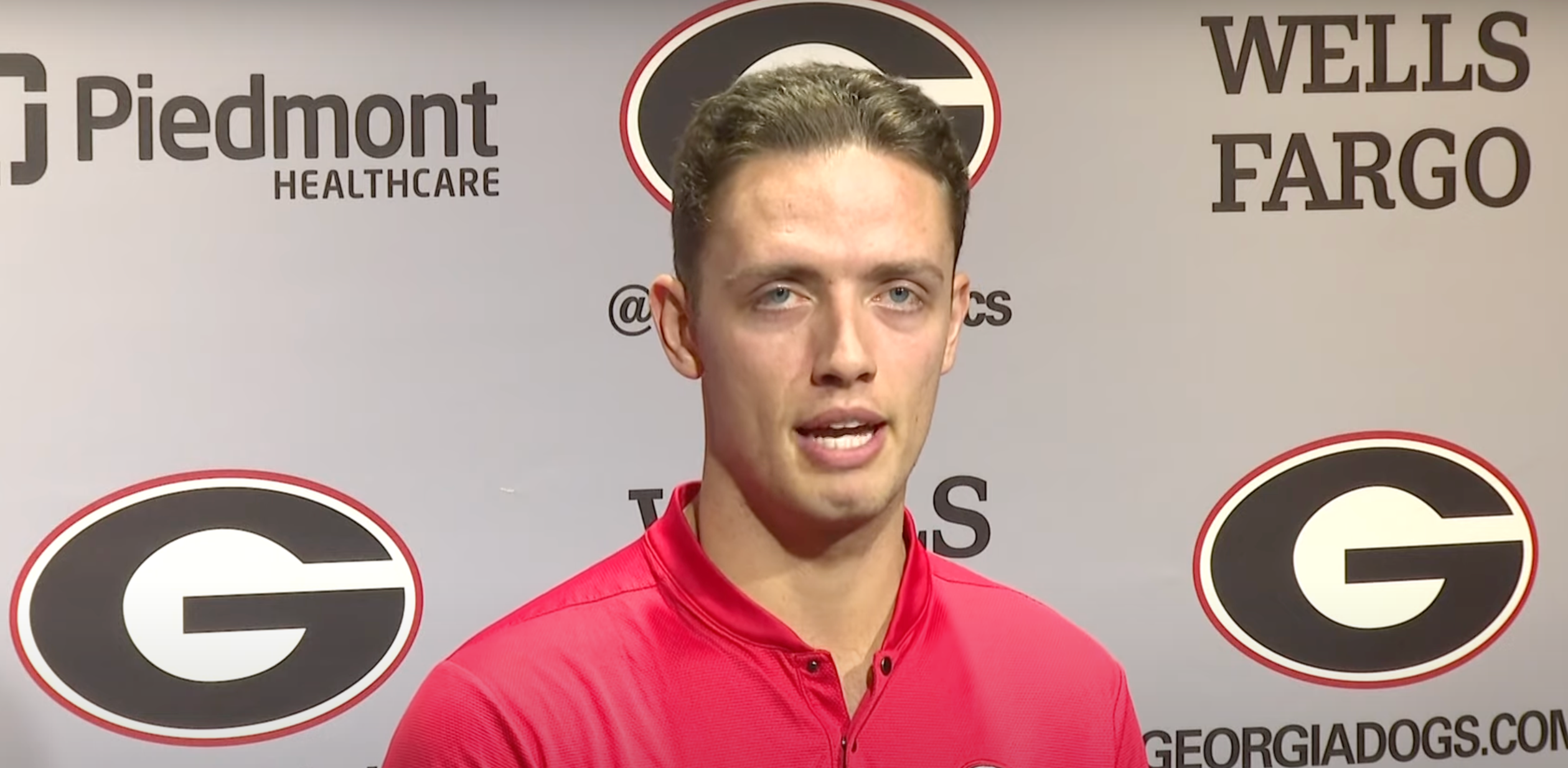Georgia Bulldogs quarterback Carson Beck addresses the media following SEC Championship vs. Texas A&M