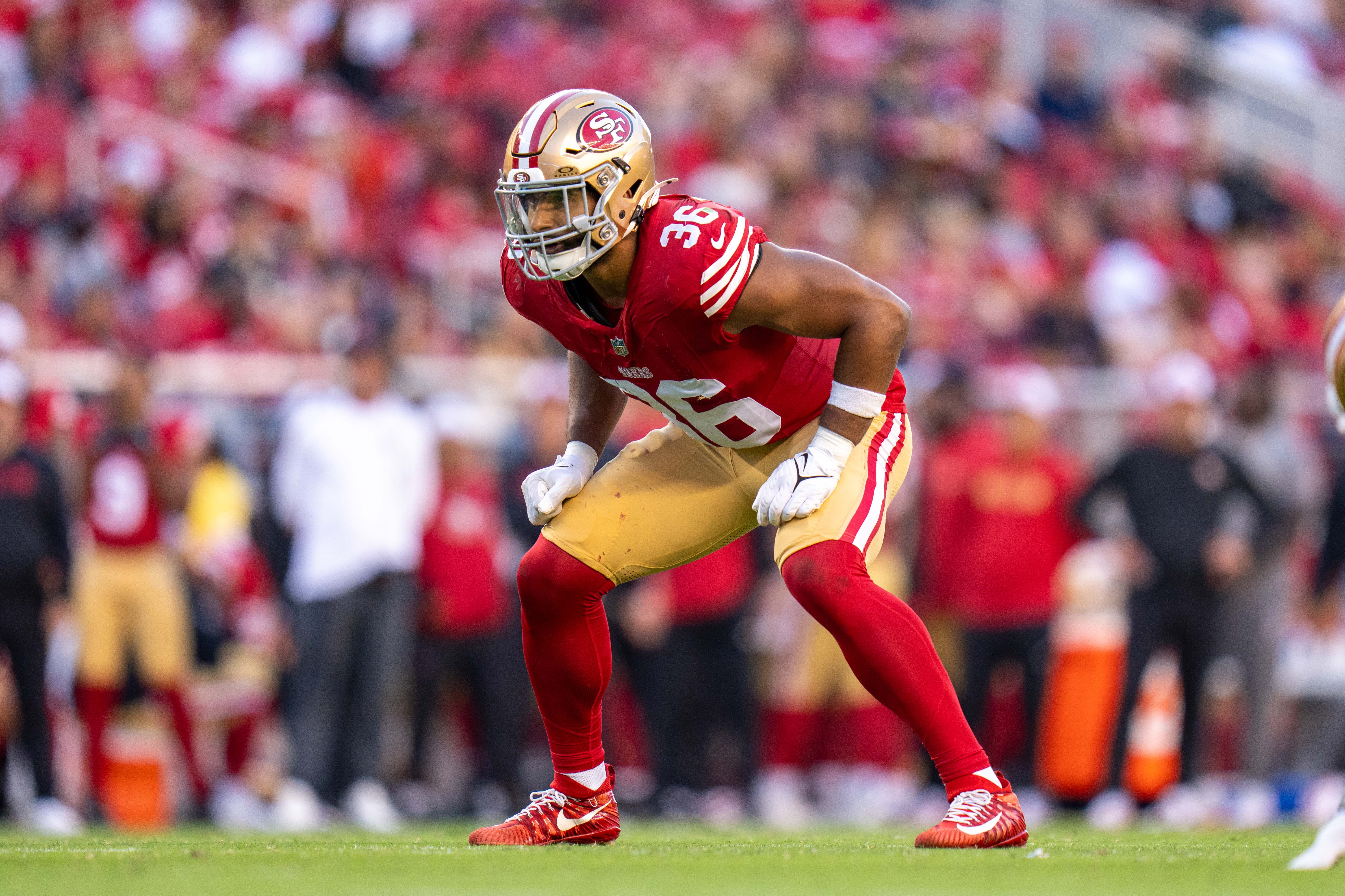 San Francisco 49ers linebacker Curtis Robinson (36) during the third quarter against the New Orleans Saints at Levi's Stadium.