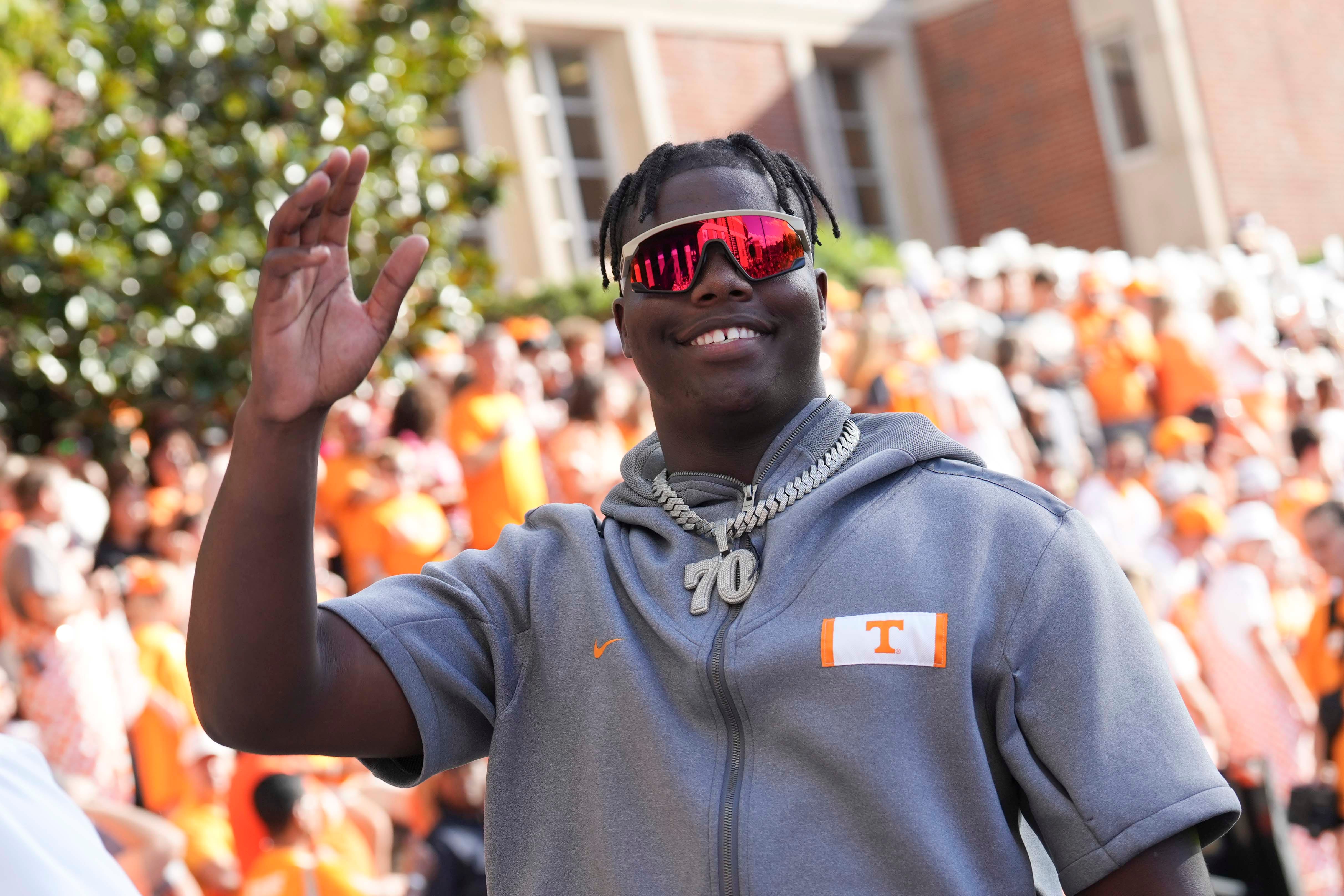 5-star Tennessee football commit David Sanders Jr. during the Vol Walk before a game between Tennessee and Kent State in Neyland Stadium, in Knoxville, Tenn., Saturday, Sept. 14, 2024.