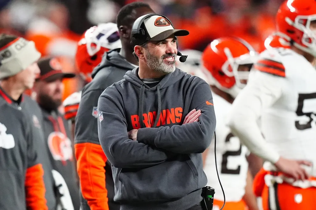 Cleveland Browns head coach Kevin Stefanski during the second quarter against the Denver Broncos at Empower Field at Mile High.