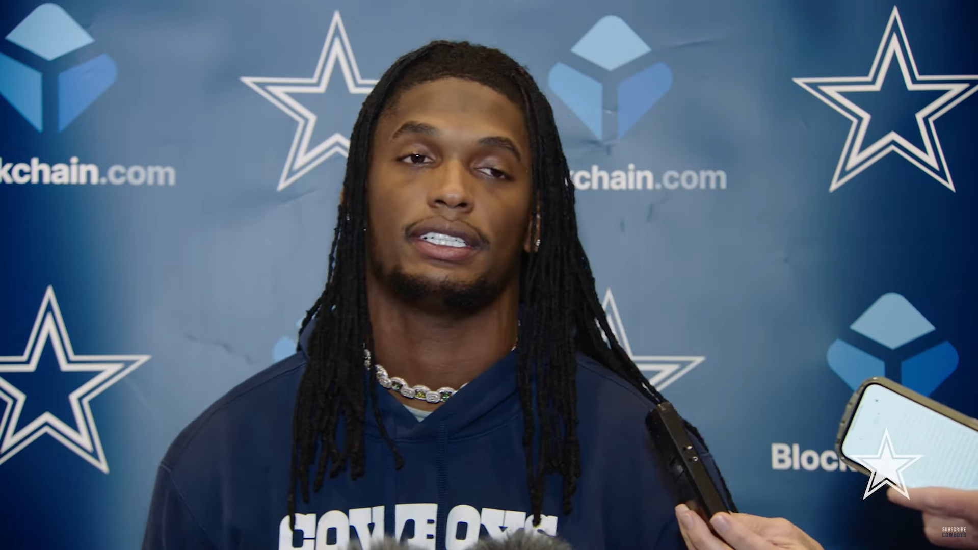 Dallas Cowboys WR CeeDee Lamb talks to reporters ahead of Week 15 vs. Carolina Panthers.