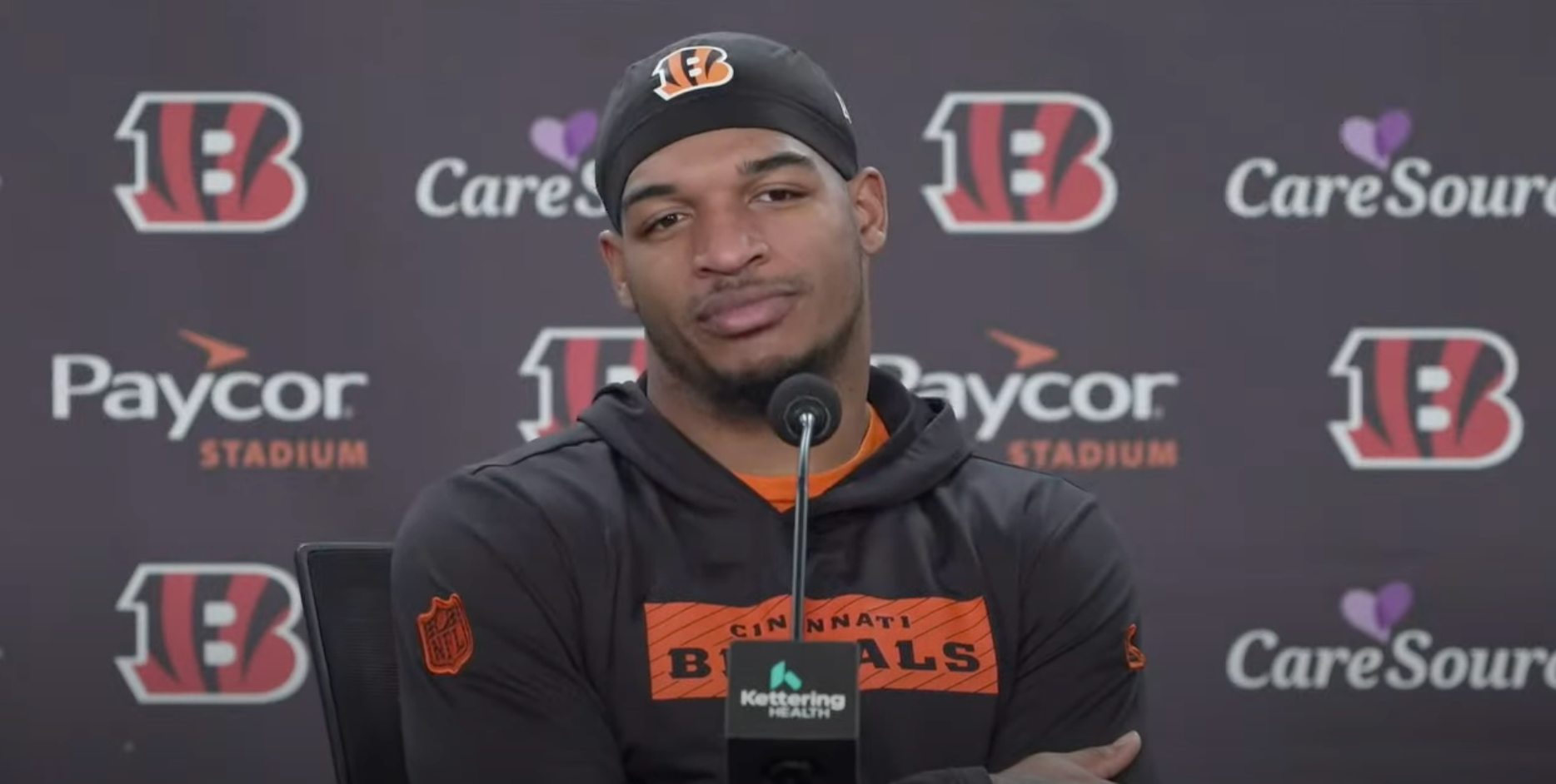 Cincinnati Bengals wide receiver Ja'Marr Chase talks to reporters after practice on Thursday, December 13, 2024.