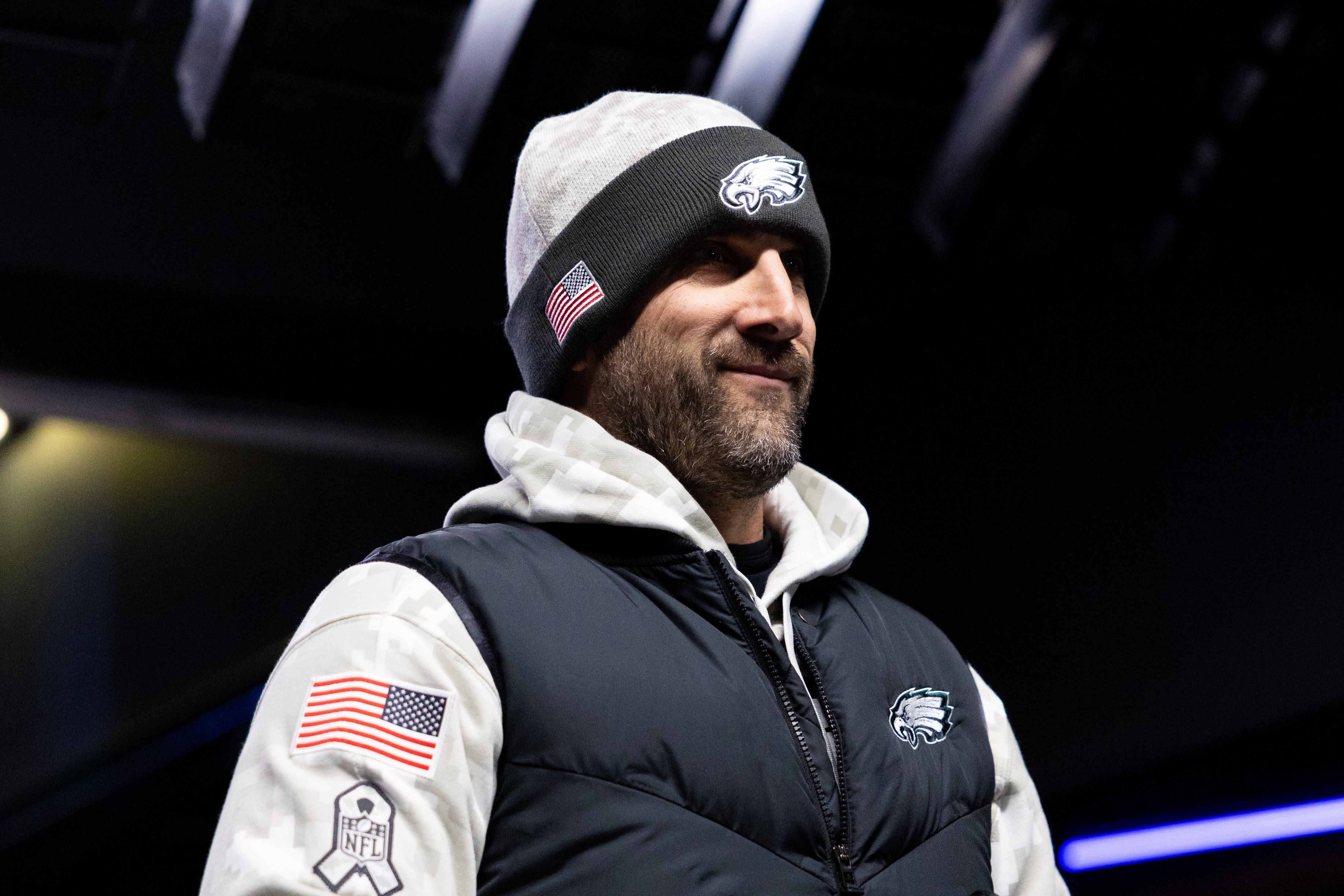 Philadelphia Eagles head coach Nick Sirianni before action against the Washington Commanders at Lincoln Financial Field.