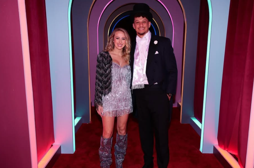 Patrick and Brittany Mahomes at Taylor Swift's Eras Tour themed birthday party