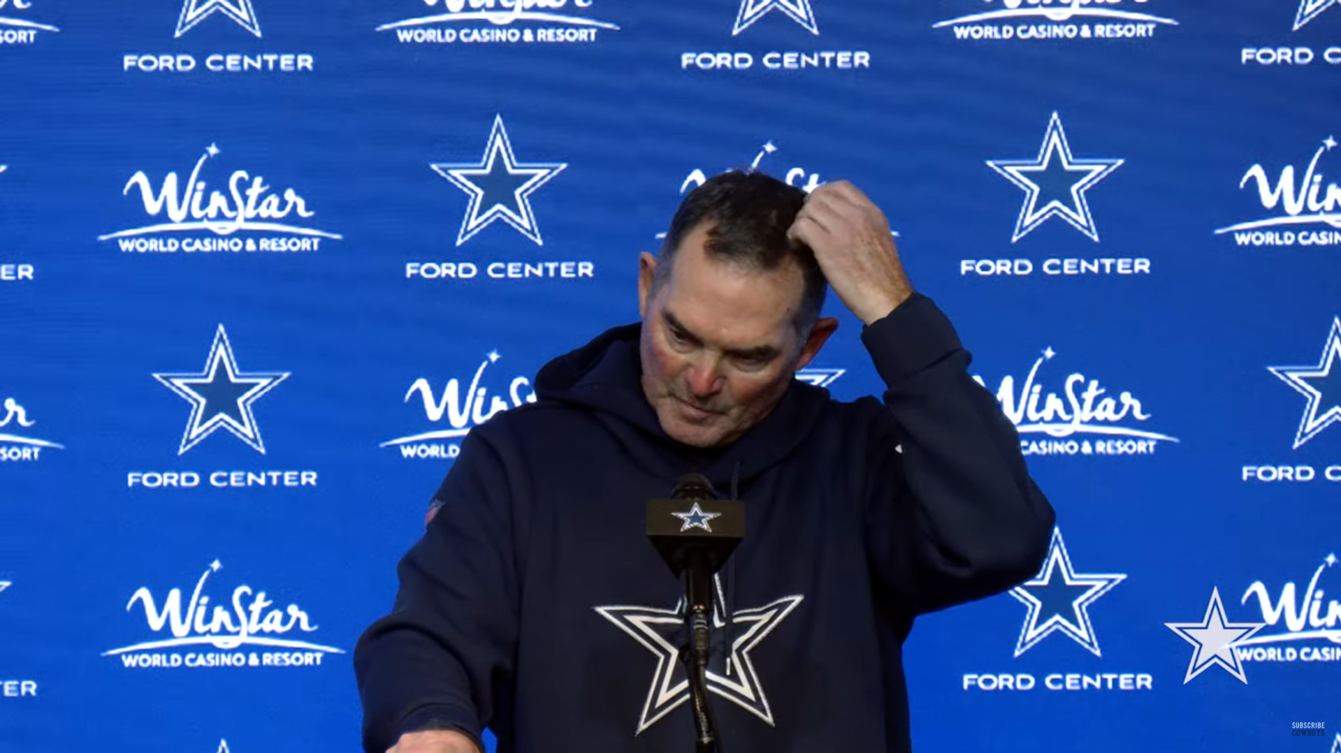 Dallas Cowboys DC Mike Zimmer talks to reporters ahead of Week 16.