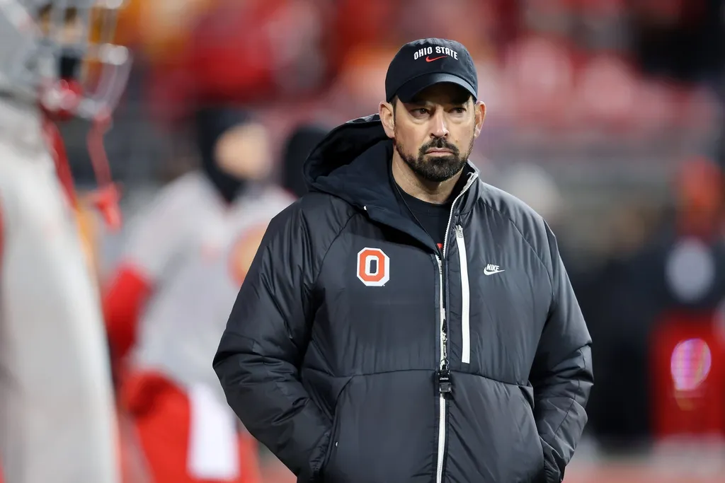 Ohio State Buckeyes head coach Ryan Day before the game against the Tennessee Volunteers at Ohio Stadium.