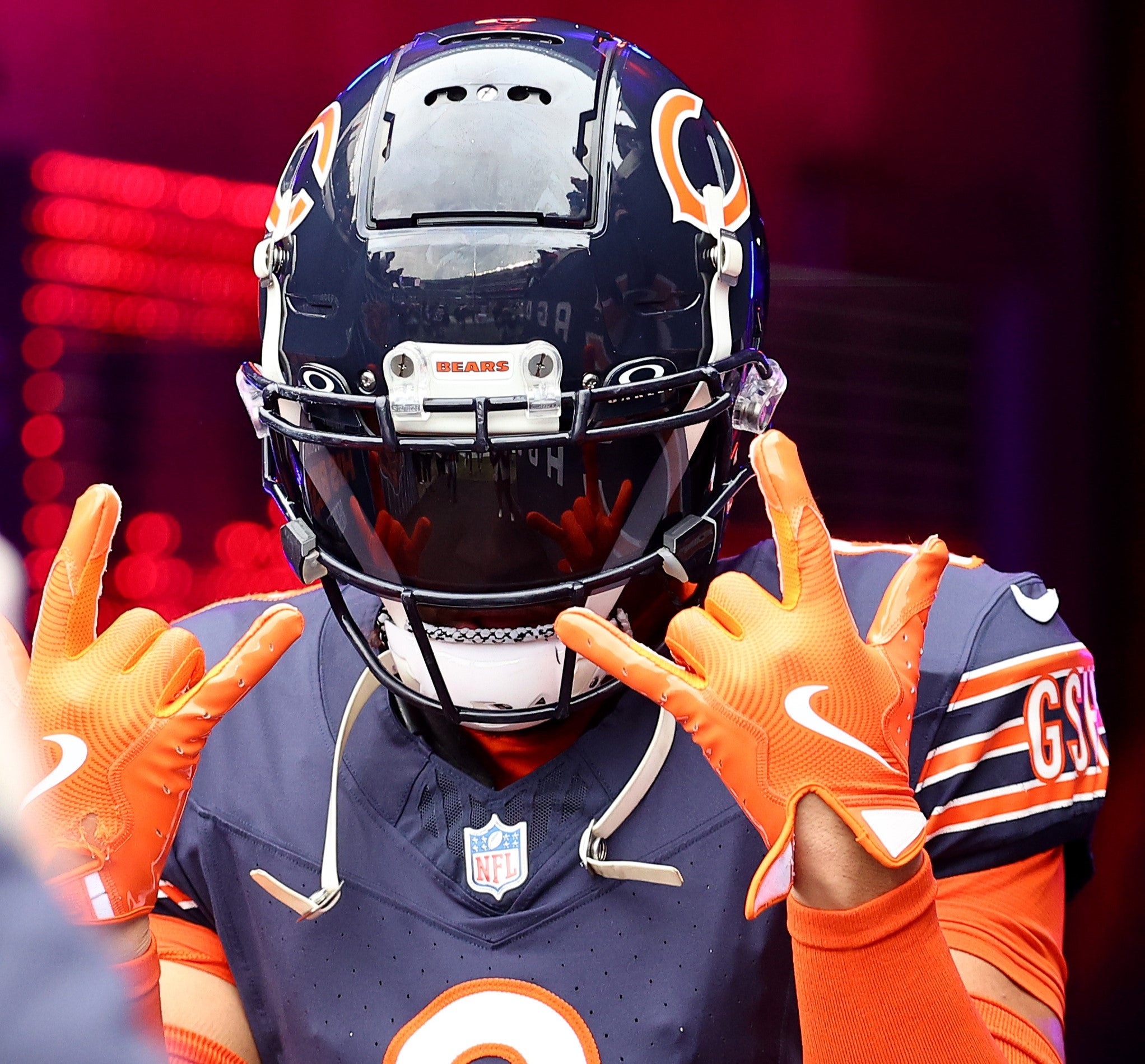 Dec 22, 2024; Chicago, Illinois, USA; Chicago Bears cornerback Kyler Gordon (6) takes the field before the game against the Detroit Lions at Soldier Field.