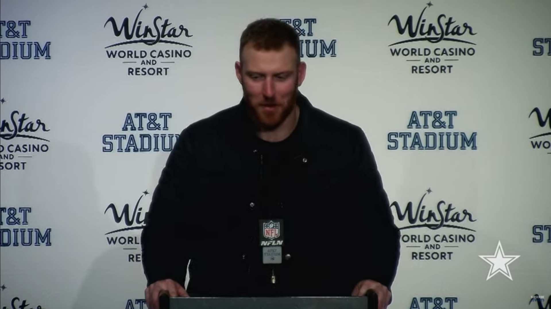 Dallas Cowboys QB Cooper Rush talks to media following Week 16 win over Tampa Bay Buccaneers