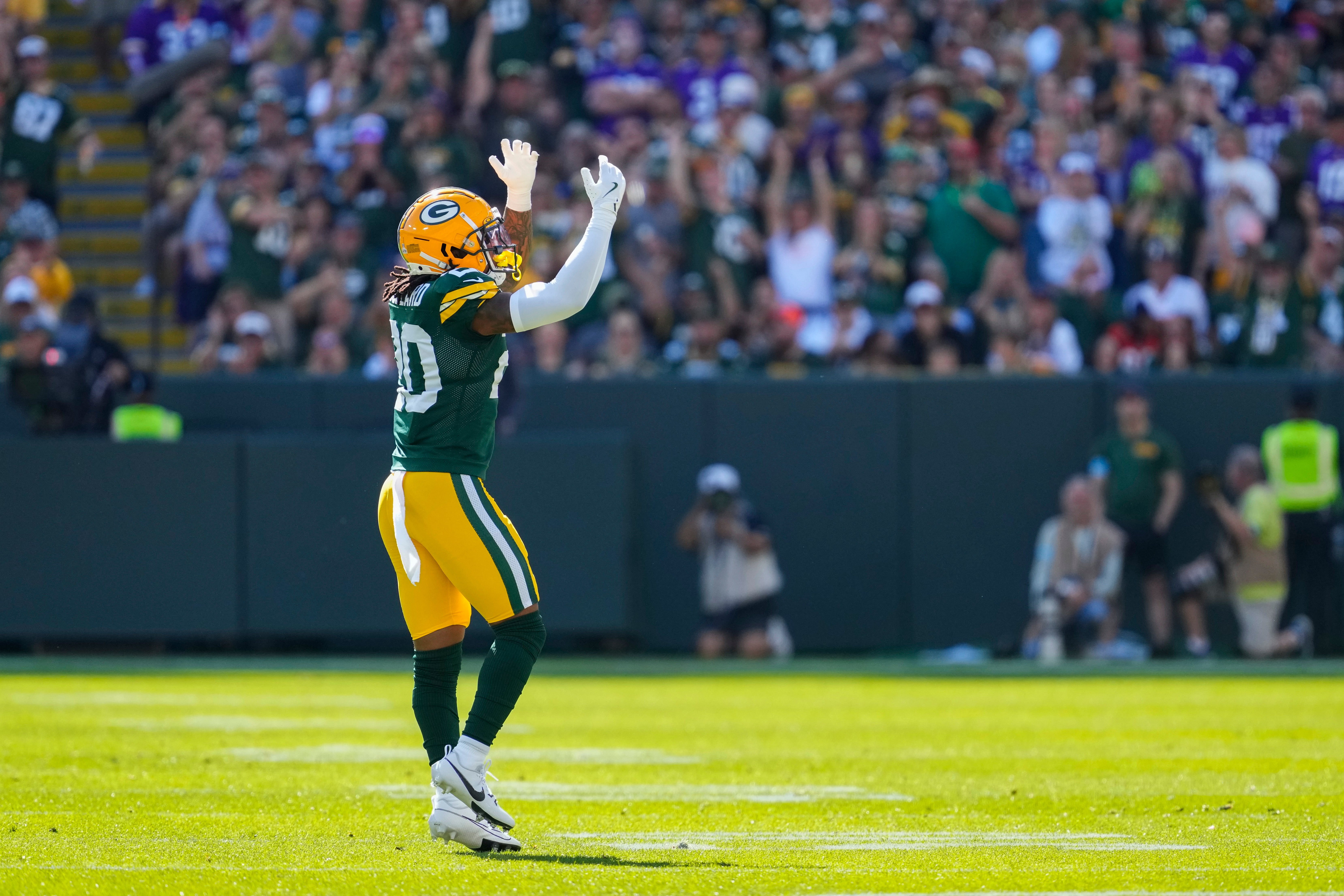 Green Bay Packers safety Javon Bullard (20) during the game against the Minnesota Vikings at Lambeau Field.