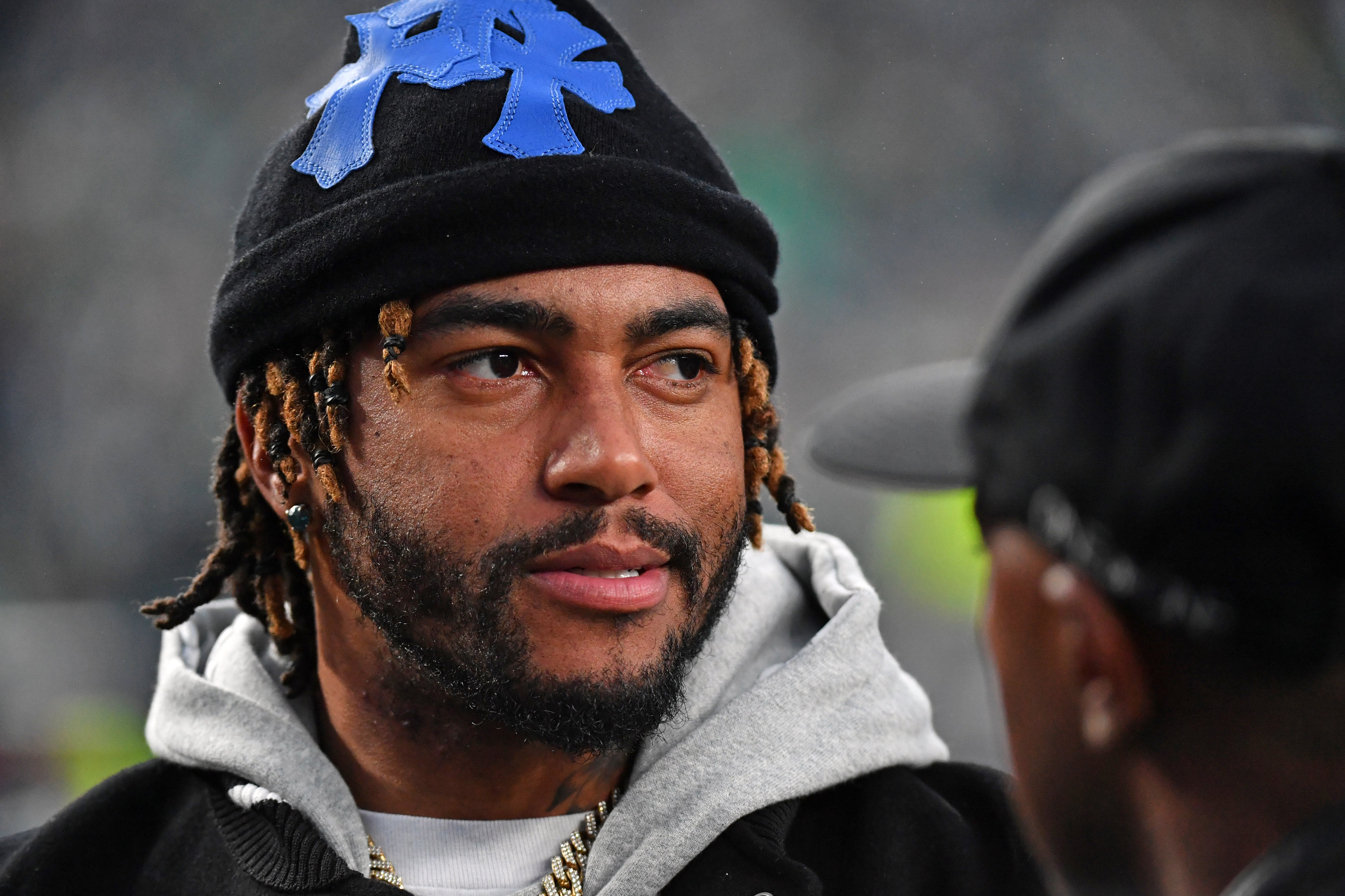 Dec 3, 2023; Philadelphia, Pennsylvania, USA; Former Philadelphia Eagles wide receiver DeSean Jackson against the San Francisco 49ers at Lincoln Financial Field.