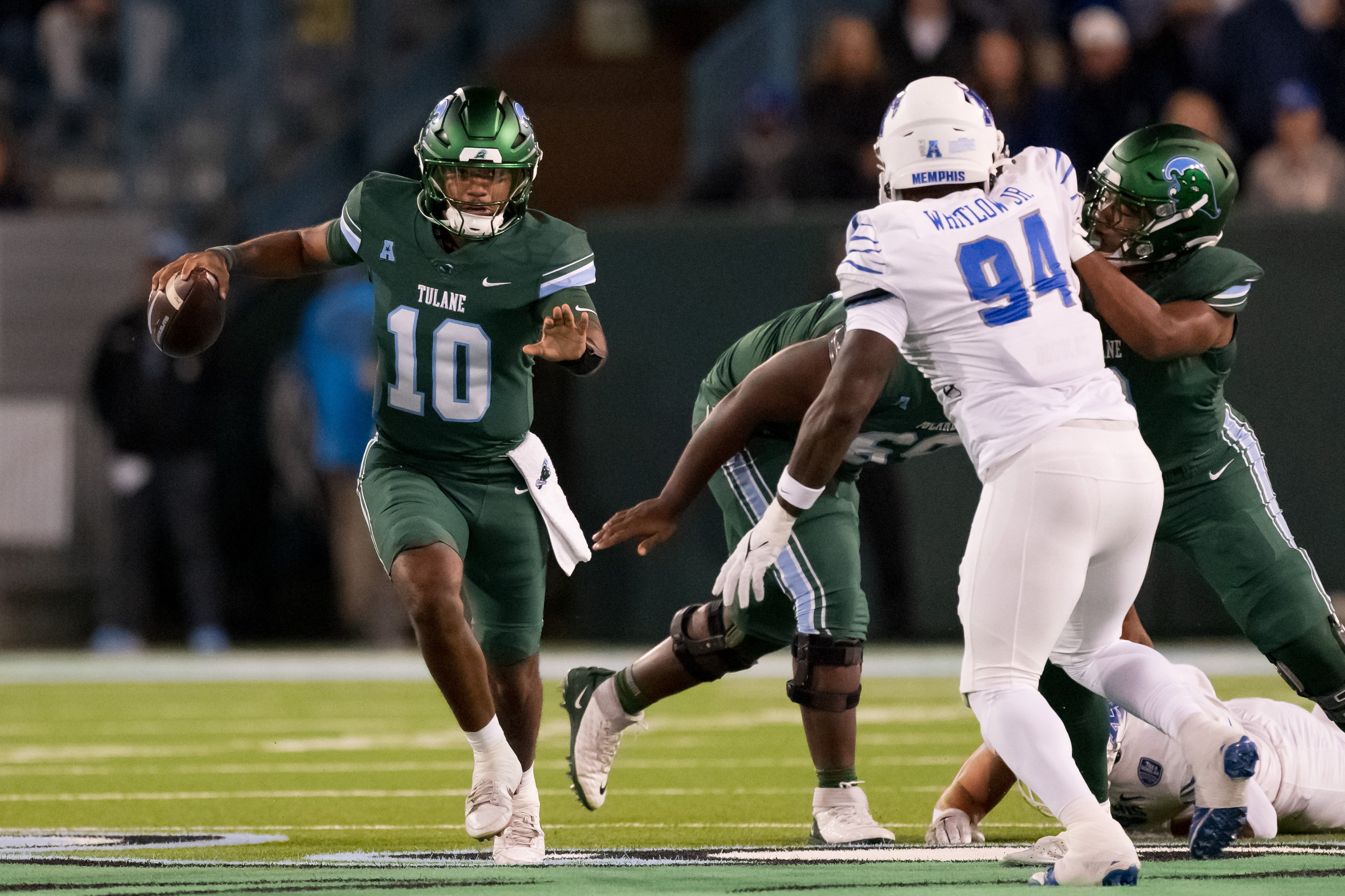Tulane QB Memphis defensive lineman William Whitlow Jr.