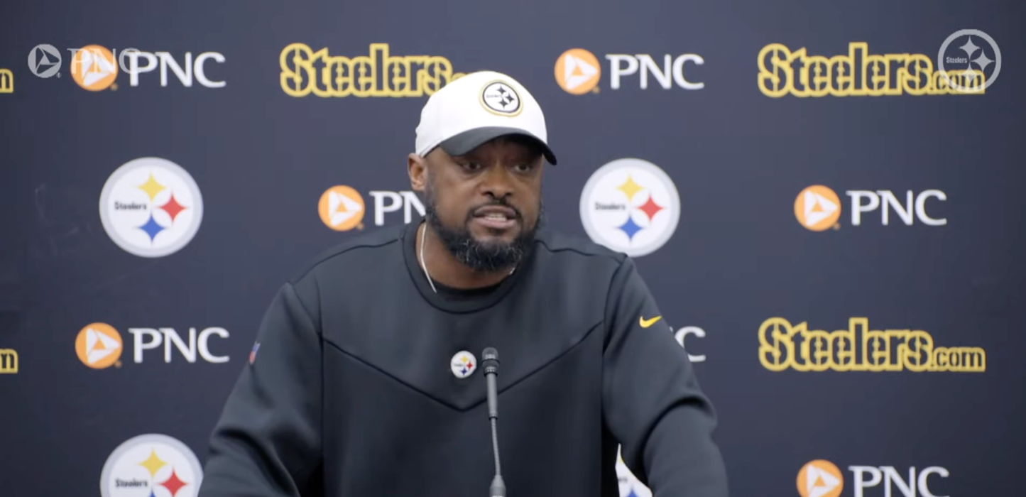 Pittsburgh Steelers HC Mike Tomlin addresses the media ahead of Week 18 of 2024 NFL season vs. Cincinnati Bengals.