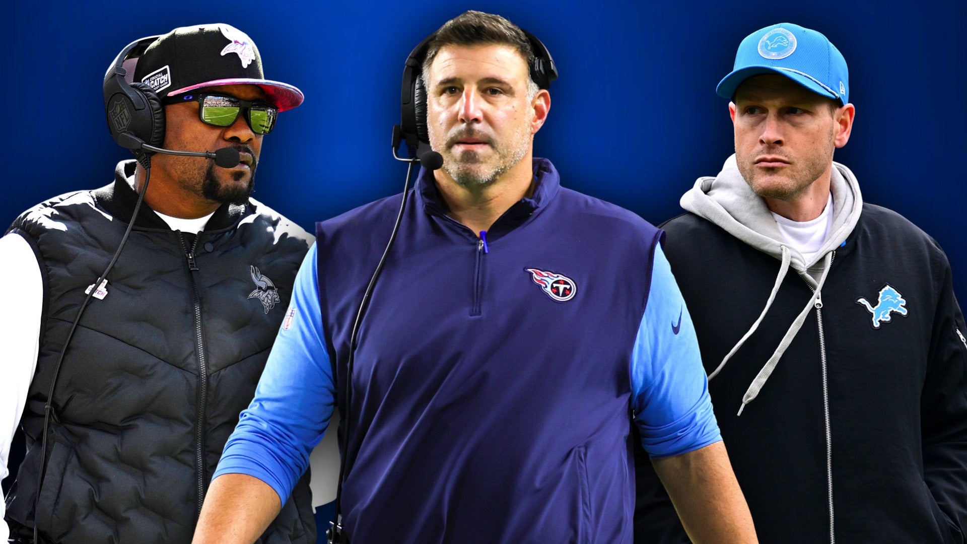 Oct 15, 2023; Chicago, Illinois, USA; Minnesota Vikings defensive coordinator Brian Flores watches his team play against the Chicago Bears at Soldier Field. Ben Johnson. Mike Vrabel.