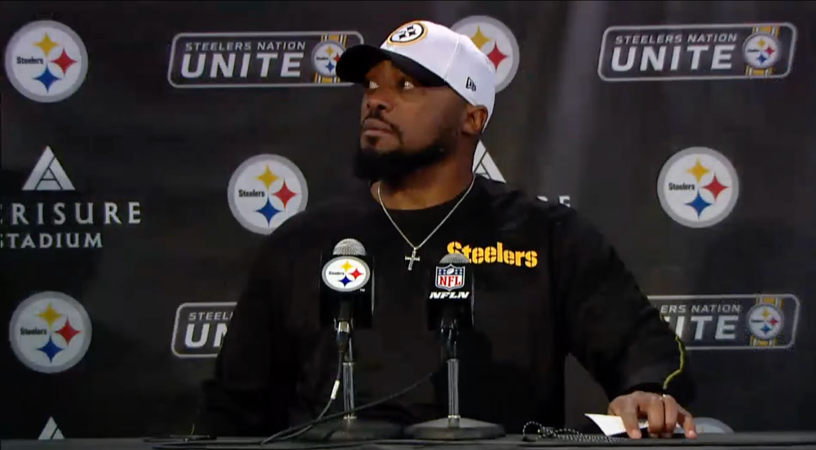 Pittsburgh Steelers HC Mike Tomlin addresses the media following 19-17 vs. the Cincinnati Bengals in Week 18 of the 2024 NFL Season.