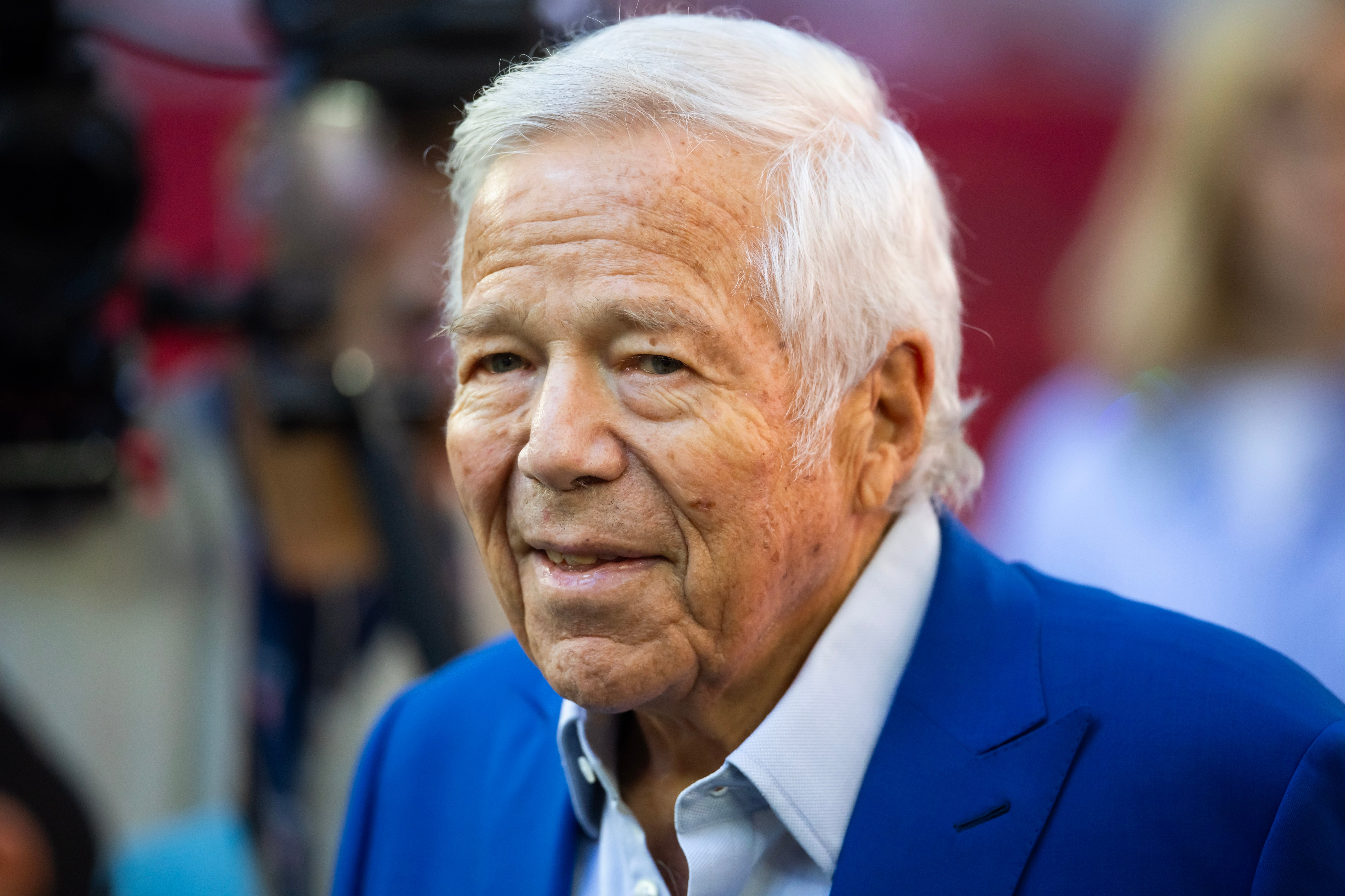 Dec 15, 2024; Glendale, Arizona, USA; New England Patriots owner Robert Kraft prior to the game against the Arizona Cardinals at State Farm Stadium