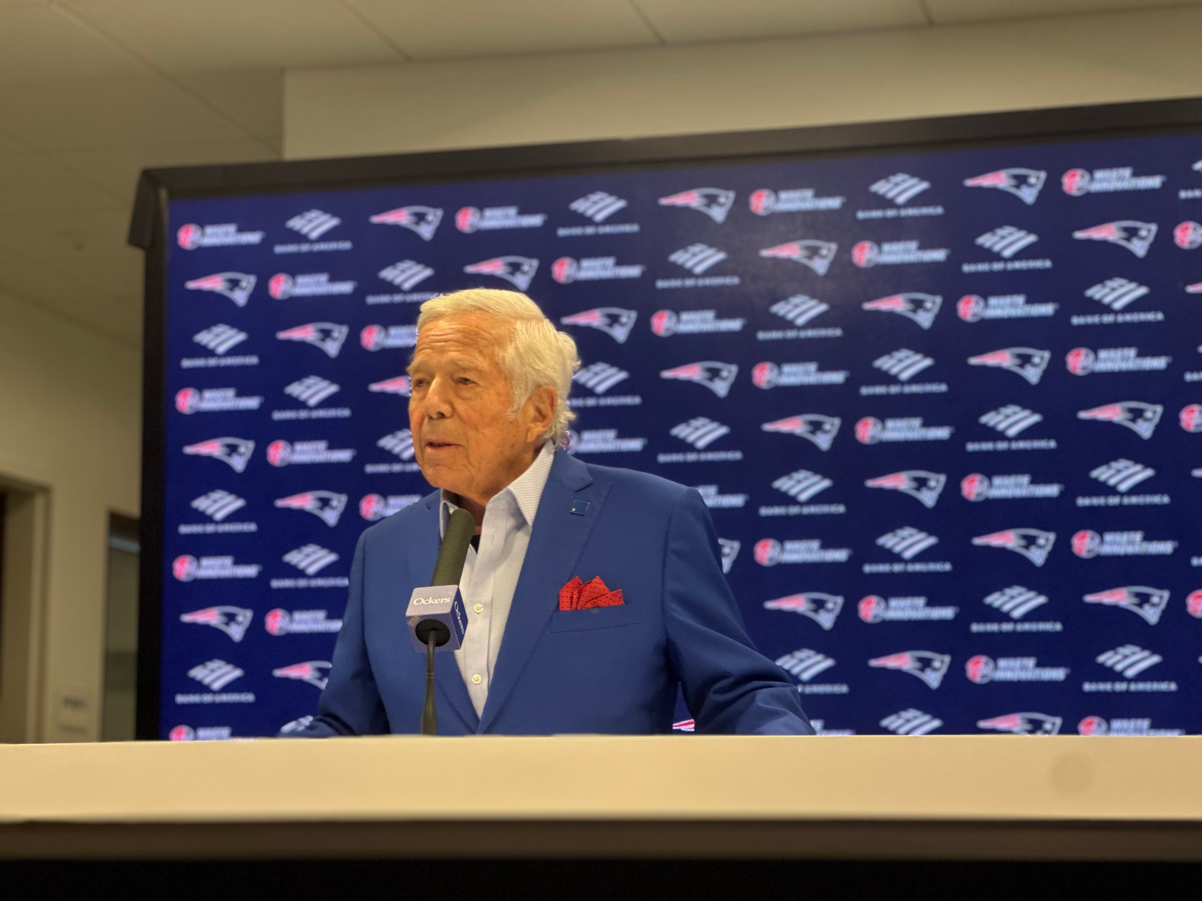 Robert Kraft addresses the media the day after firing head coach Jerod Mayo