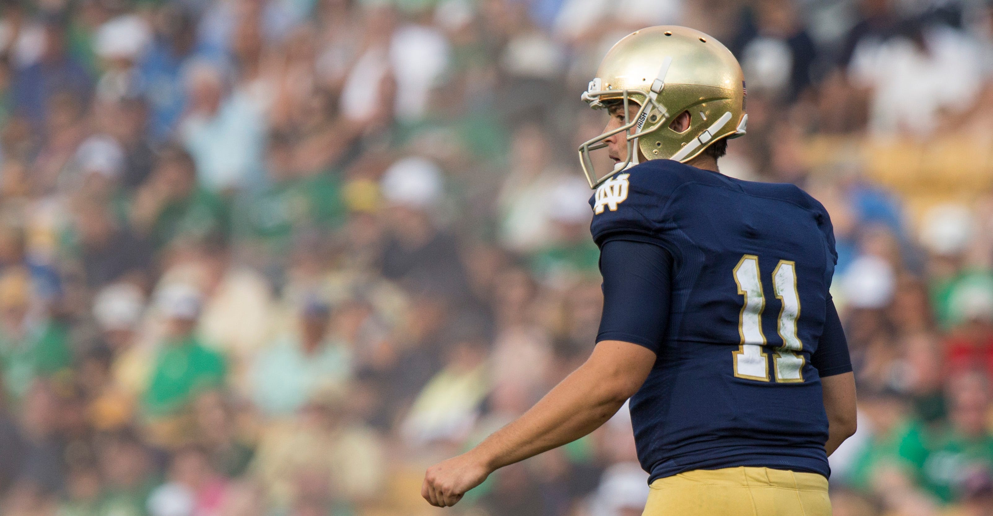 Notre Dame QB Tommy Rees during the Notre Dame vs. Temple college football game on Wednesday, Aug 31, 2013, at Notre Dame Stadium in South Bend. via FTP Nd Vs Temple