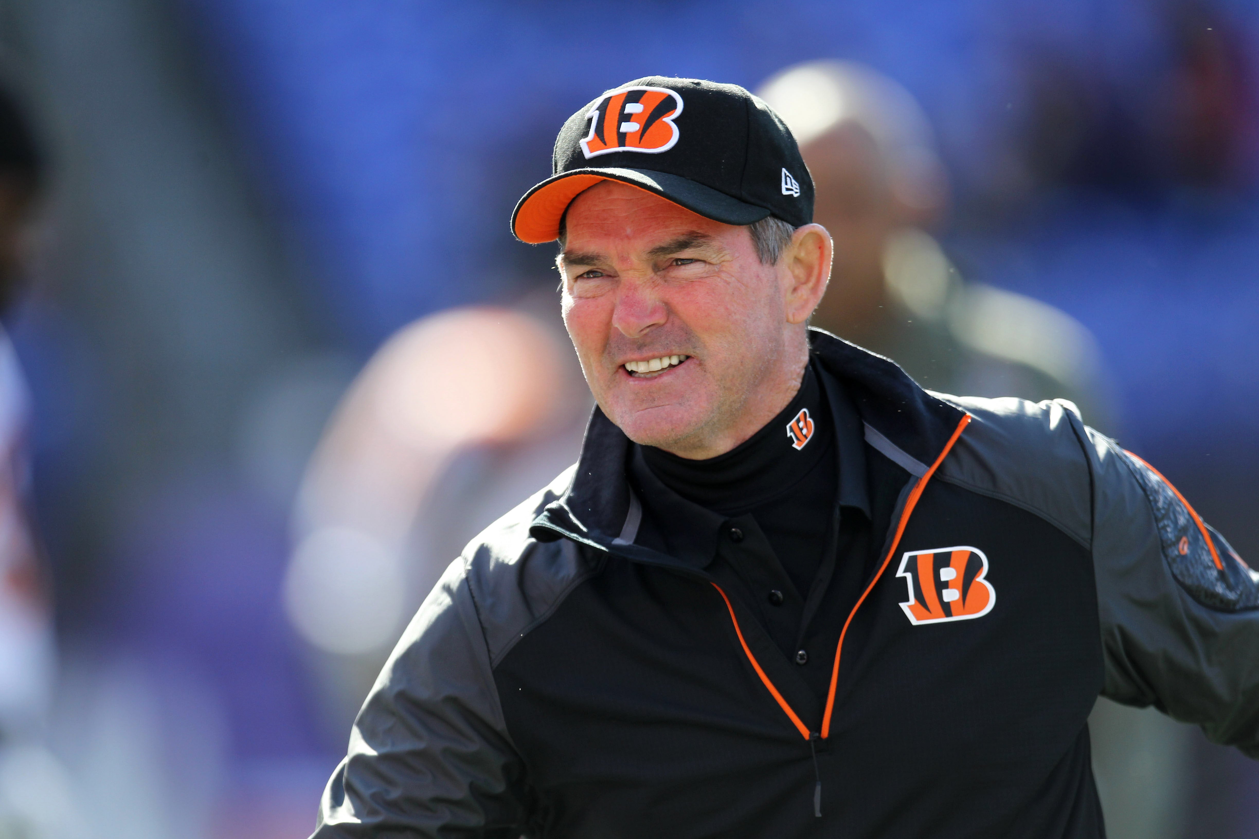 Nov 10, 2013; Baltimore, MD, USA; Cincinnati Bengals coach Mike Zimmer prior to the game against the Baltimore Ravens at M&T Bank Stadium.