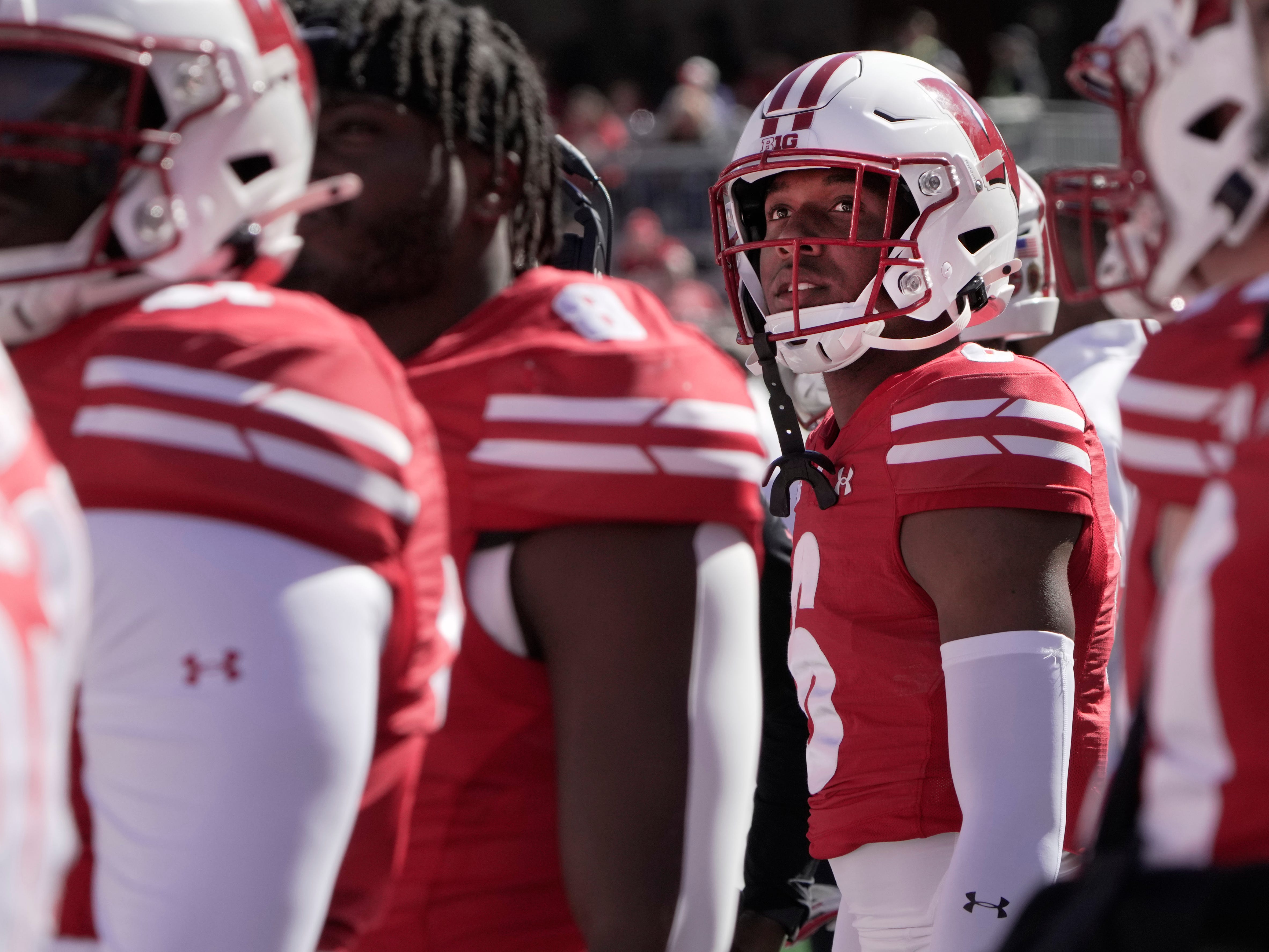 Wisconsin cornerback Xavier Lucas (6) is shown during the first quarter of their game against South Dakota Saturday, September 7, 2024 at Camp Randall Stadium in Madison, Wisconsin.