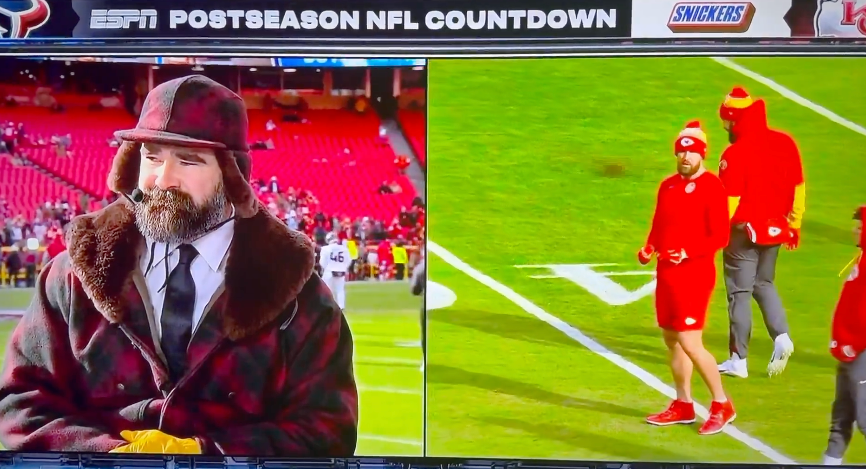 Jason Kelce tells funny Travis Kelce childhood story on ESPN Countdown