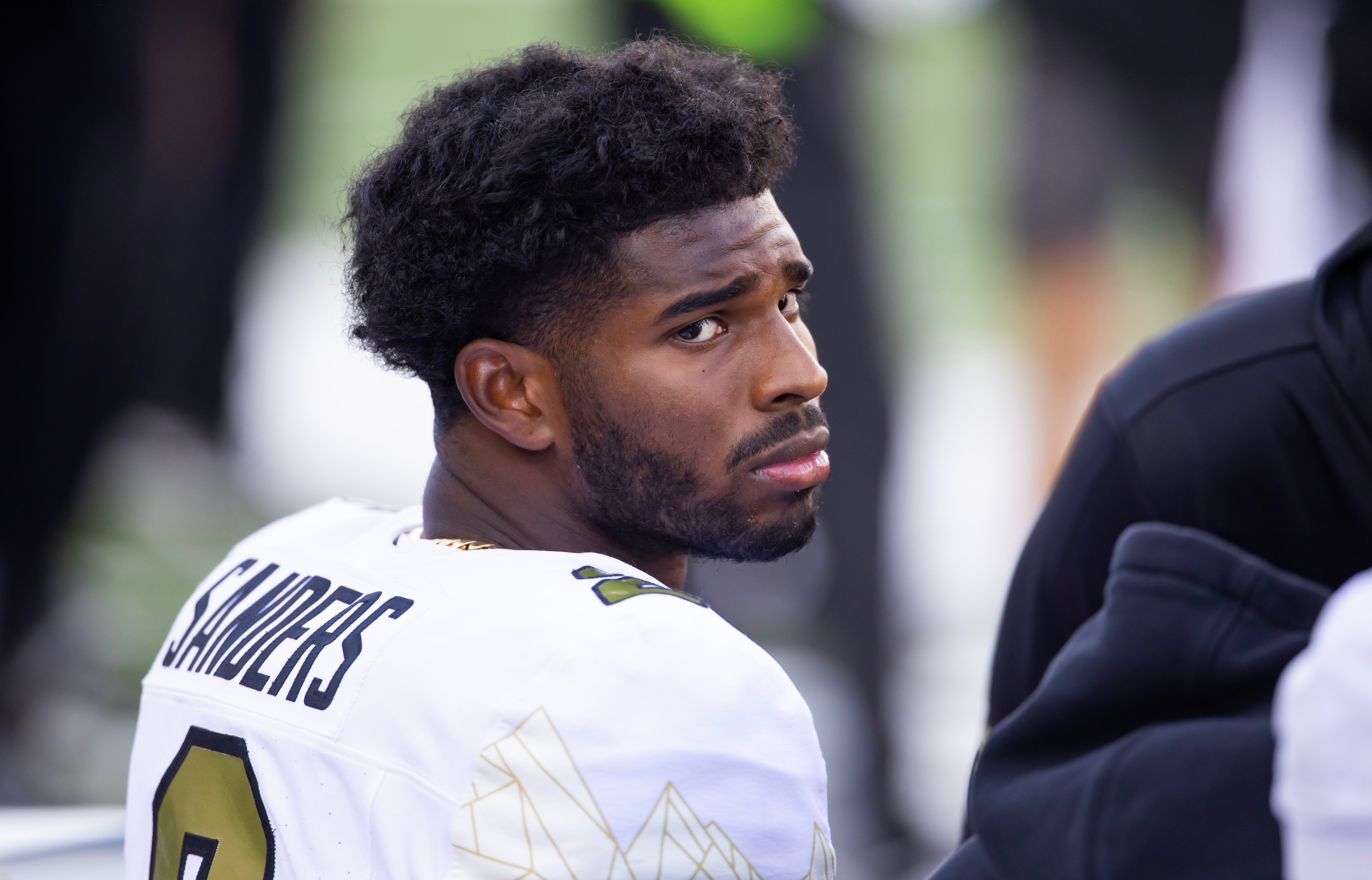 Colorado Buffalos quarterback Shedeur Sanders (2) against the Arizona Wildcats at Arizona Stadium. Mark J. Rebilas-Imagn Images