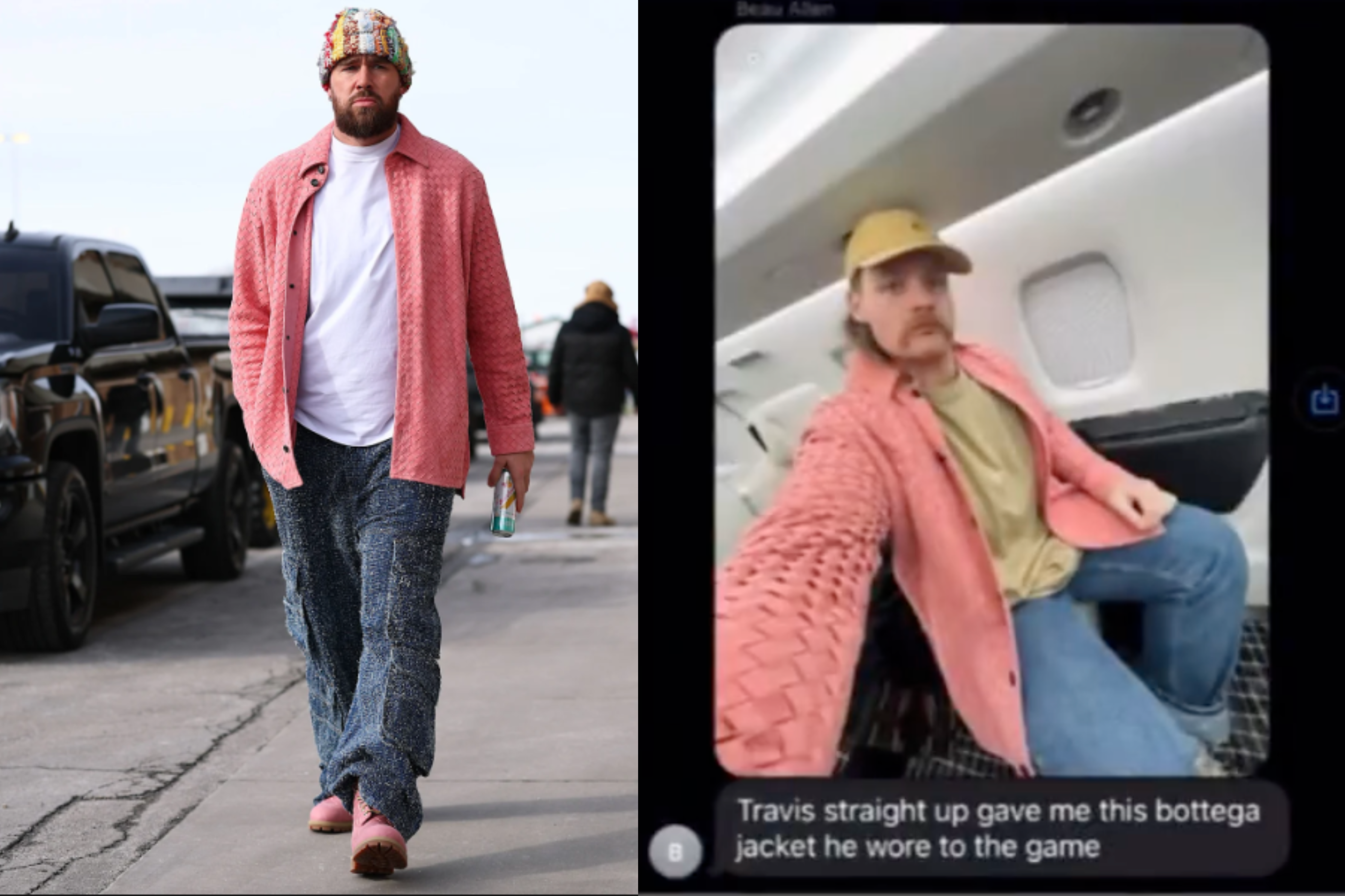 Travis Kelce gave Beau Allen his jacket after Saturday's game at Arrowhead Stadium