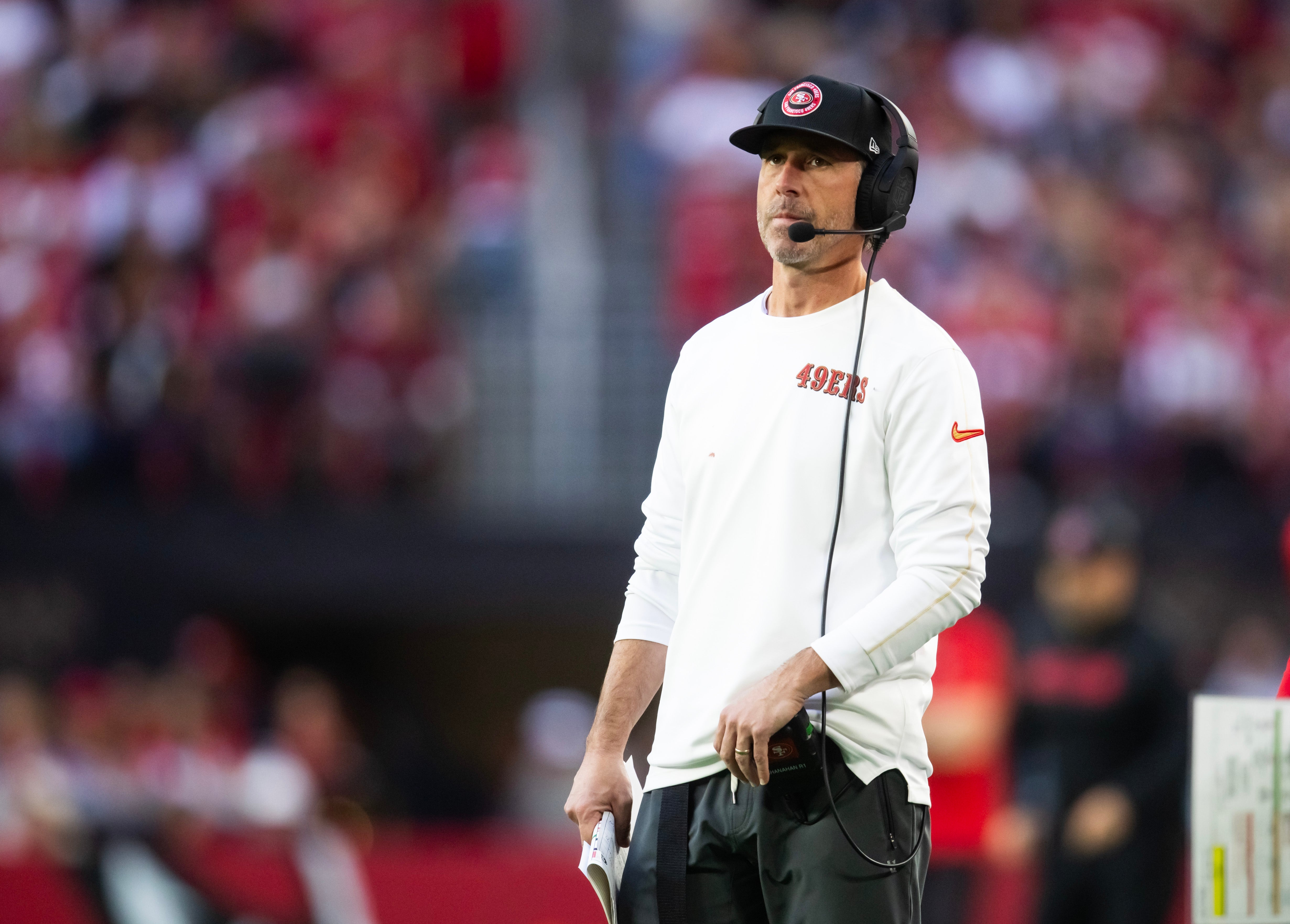 San Francisco 49ers head coach Kyle Shanahan against the Arizona Cardinals at State Farm Stadium.