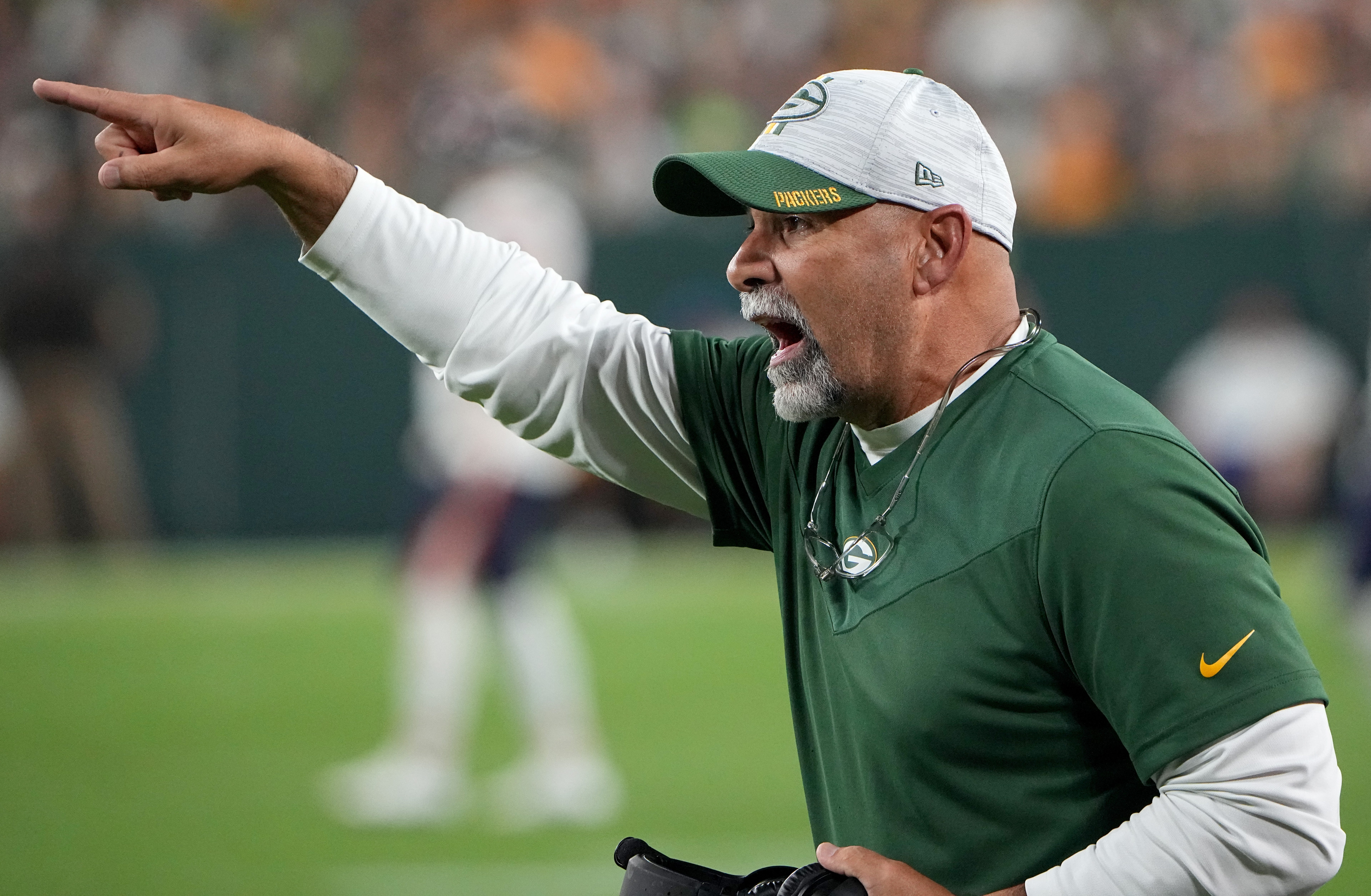 Green Bay Packers special teams coordinator Rich Bisaccia is shown during the fourth quarter of their game Sunday, September 18, 2022 at Lambeau Field in Green Bay.