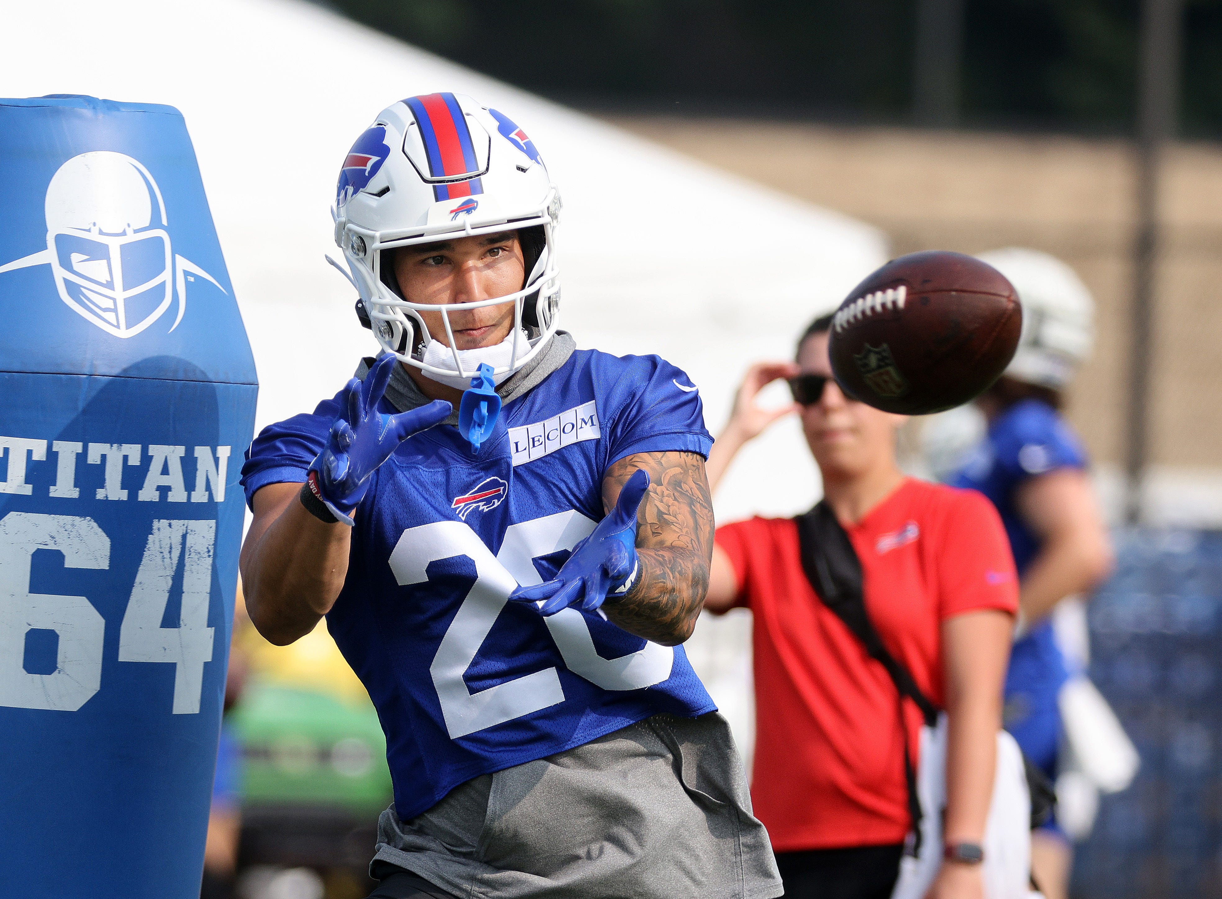 Bills defensive back Taylor Rapp at practice.